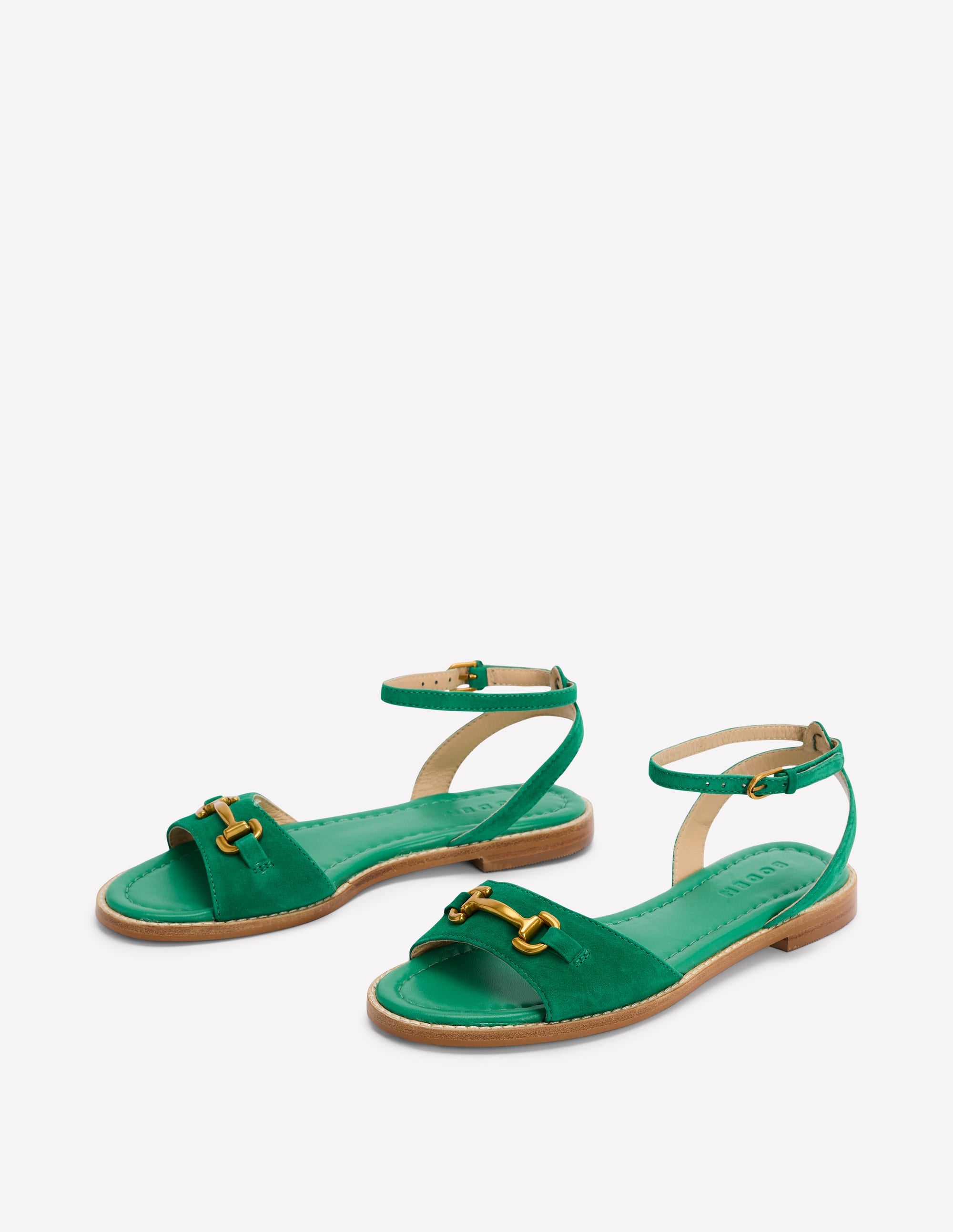 Iris Snaffle Flat Sandals-Rich Emerald - Image 3