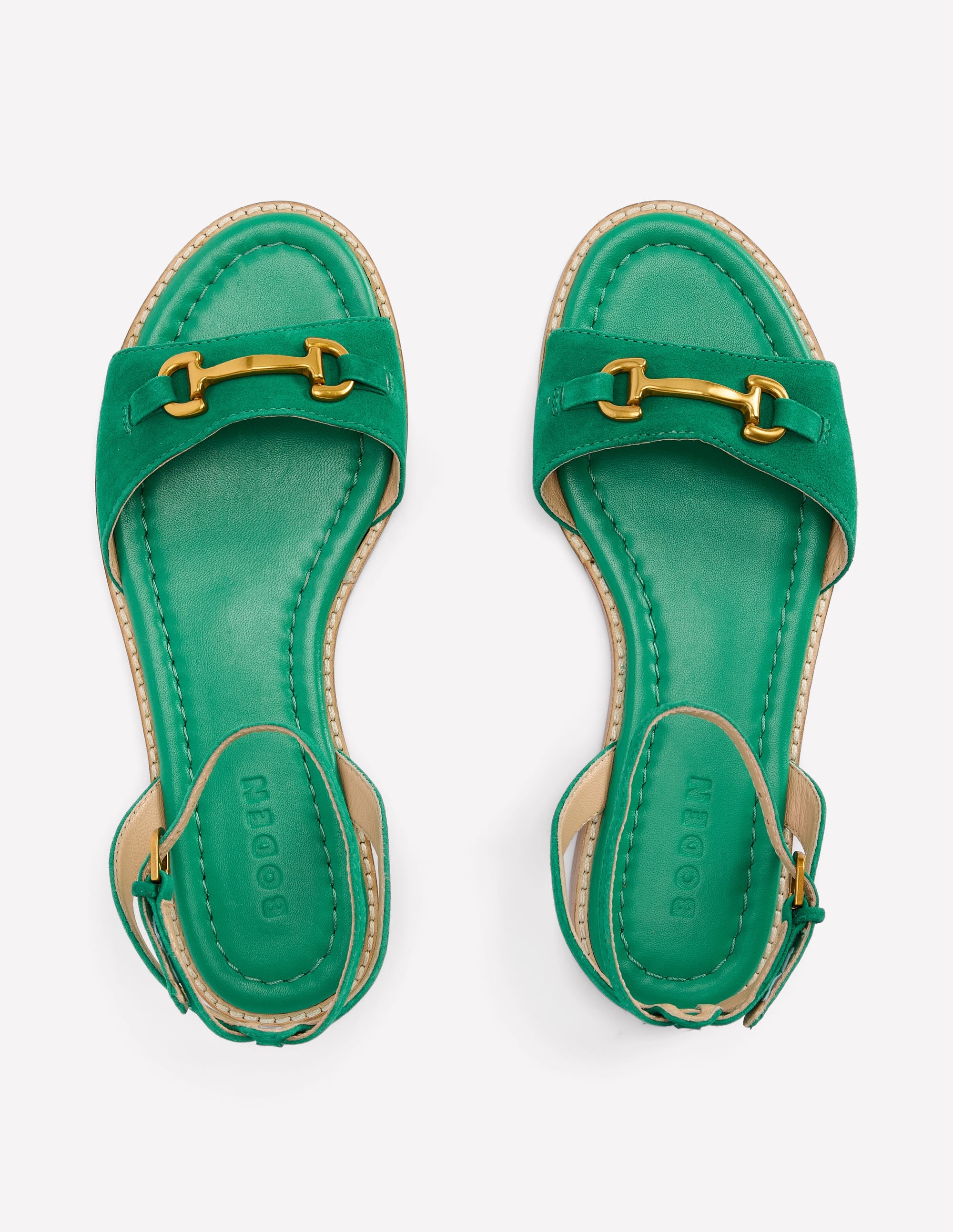 Iris Snaffle Flat Sandals-Rich Emerald - Image 5