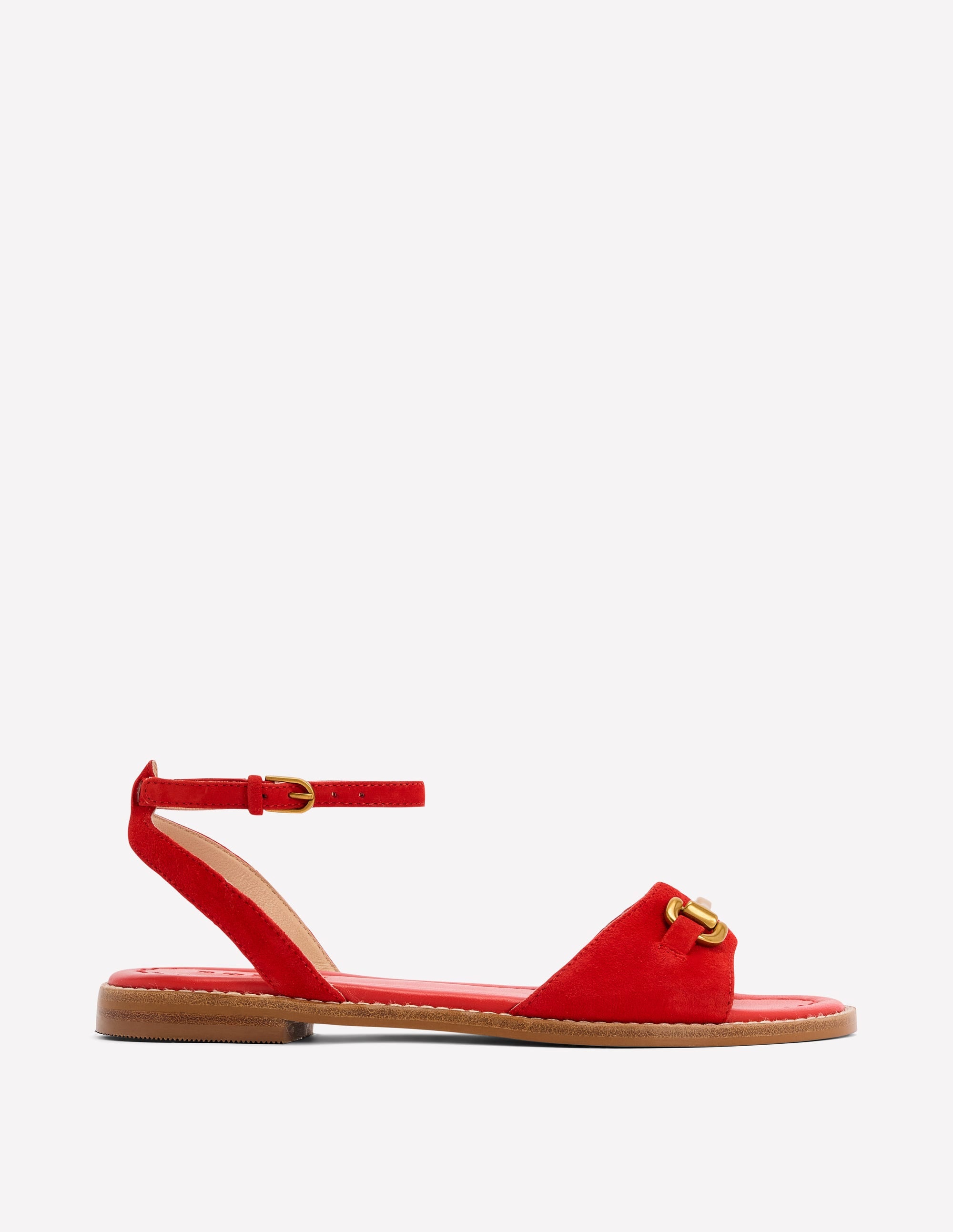 Iris Snaffle Flat Sandals-Post Box Red - Image 1