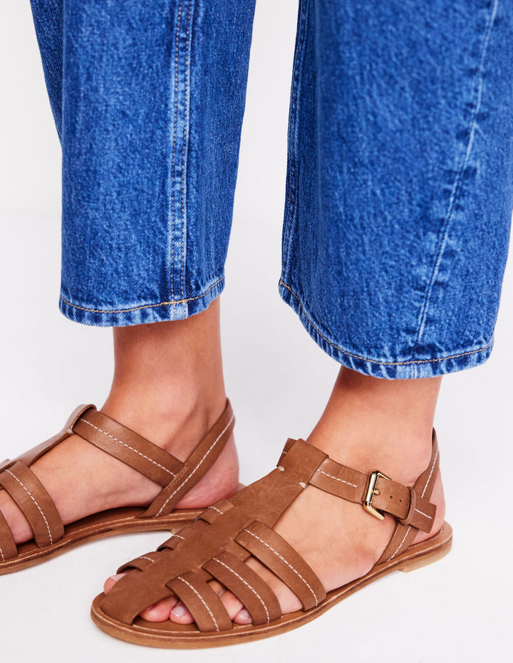 Fisherman Flat Sandals-Tan
