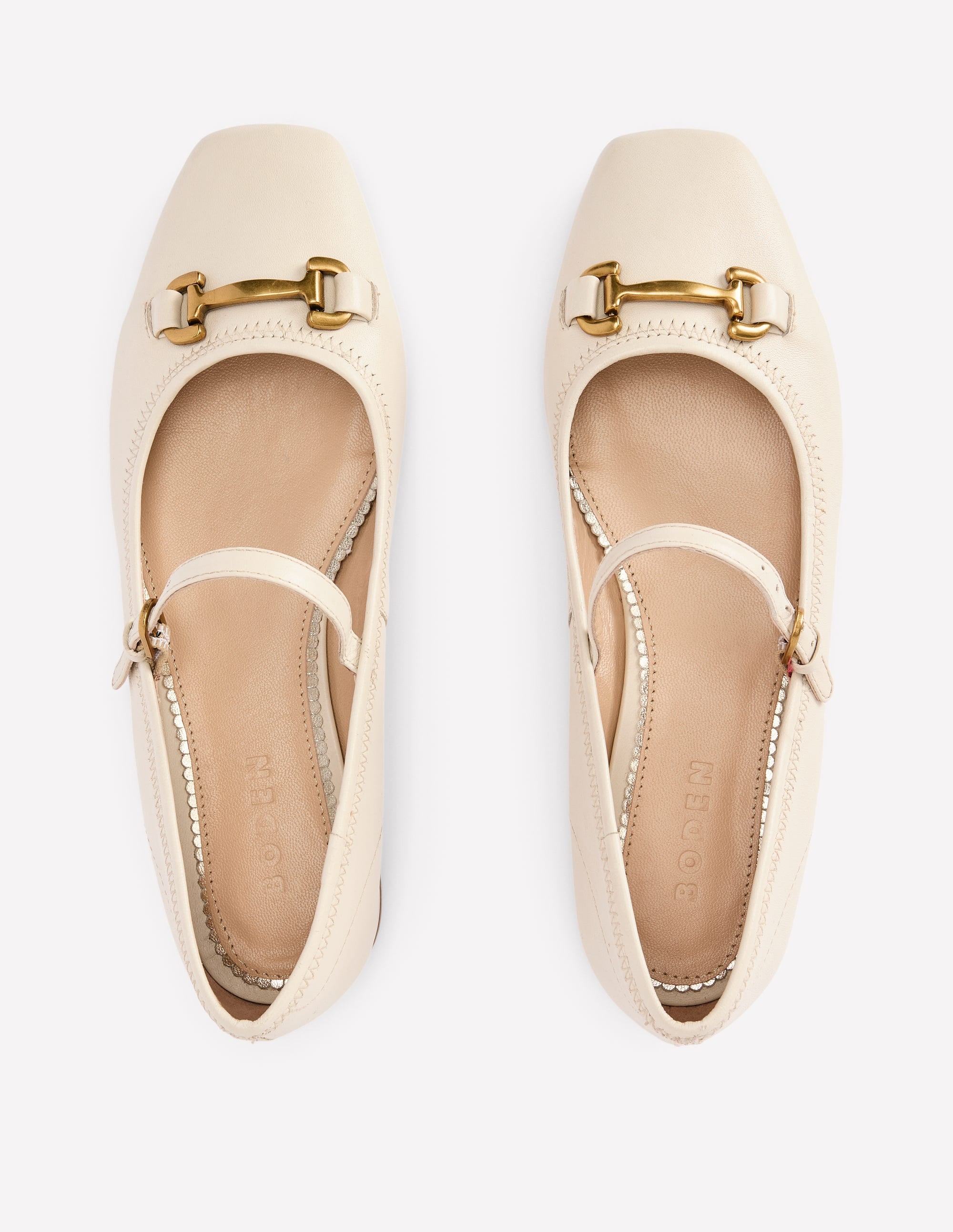 Iris Snaffle Mary Jane Flats-Ecru - Image 4