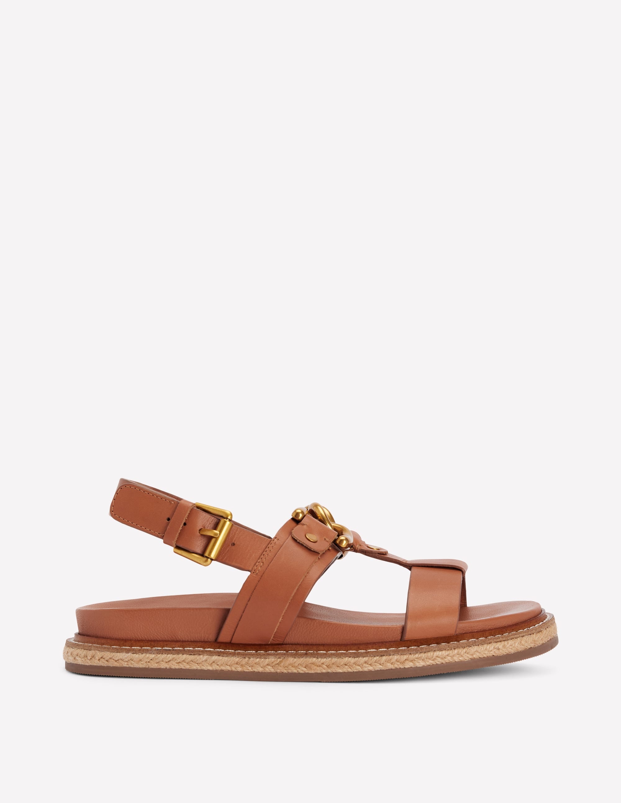 Hardware Detail Footbed Sandal-Tan - Image 1
