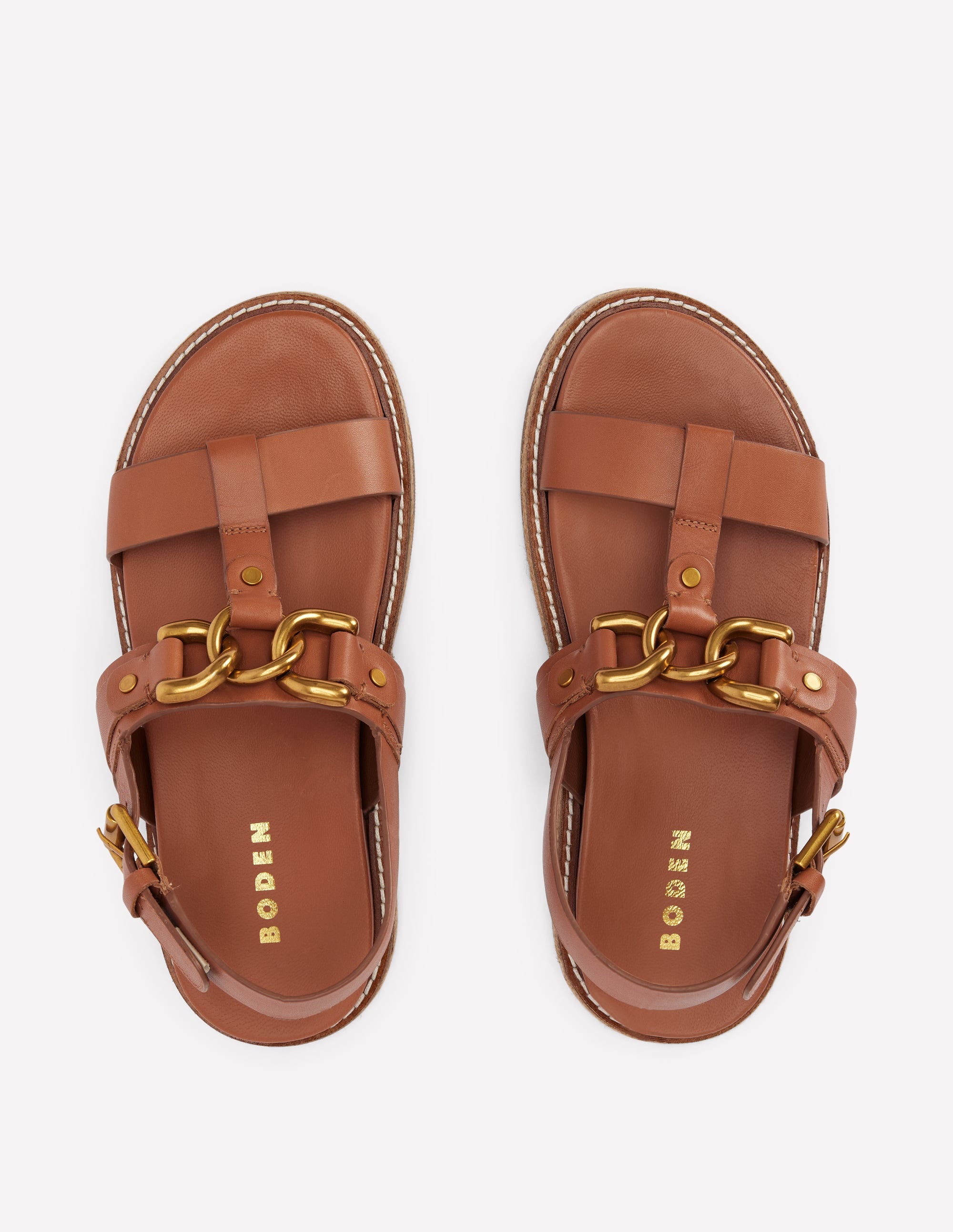 Hardware Detail Footbed Sandal-Tan - Image 5