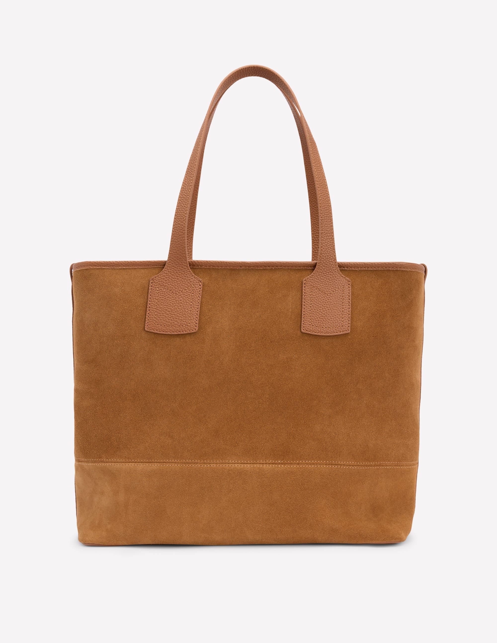 Suede Tote Bag-Tan - Image 1