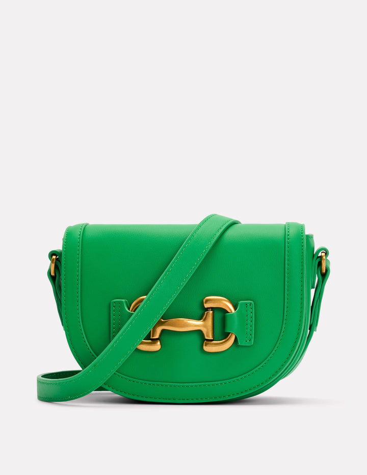Iris Leather Mini Satchel-Green