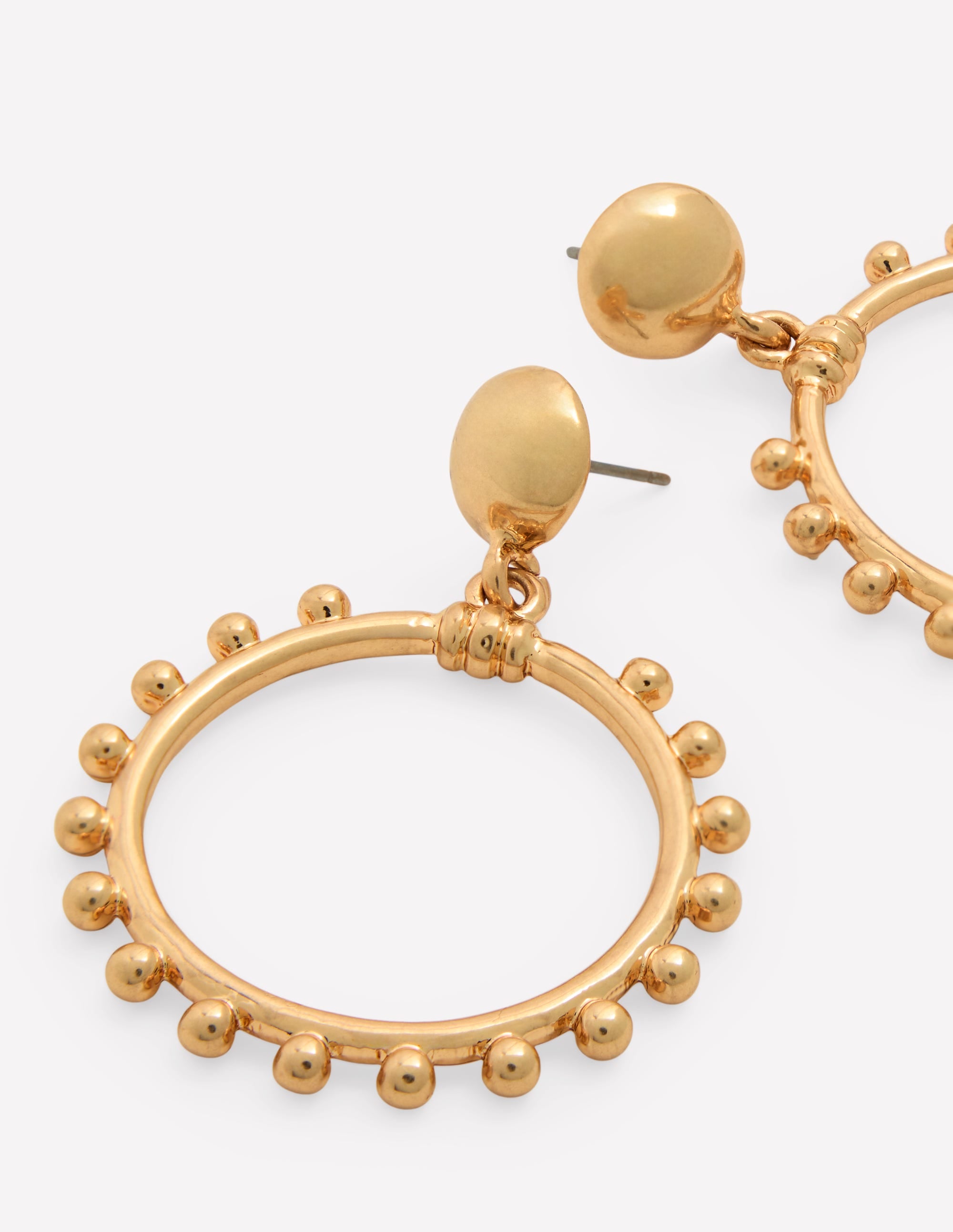 Circle Ring Earrings-Gold Colour - Image 3