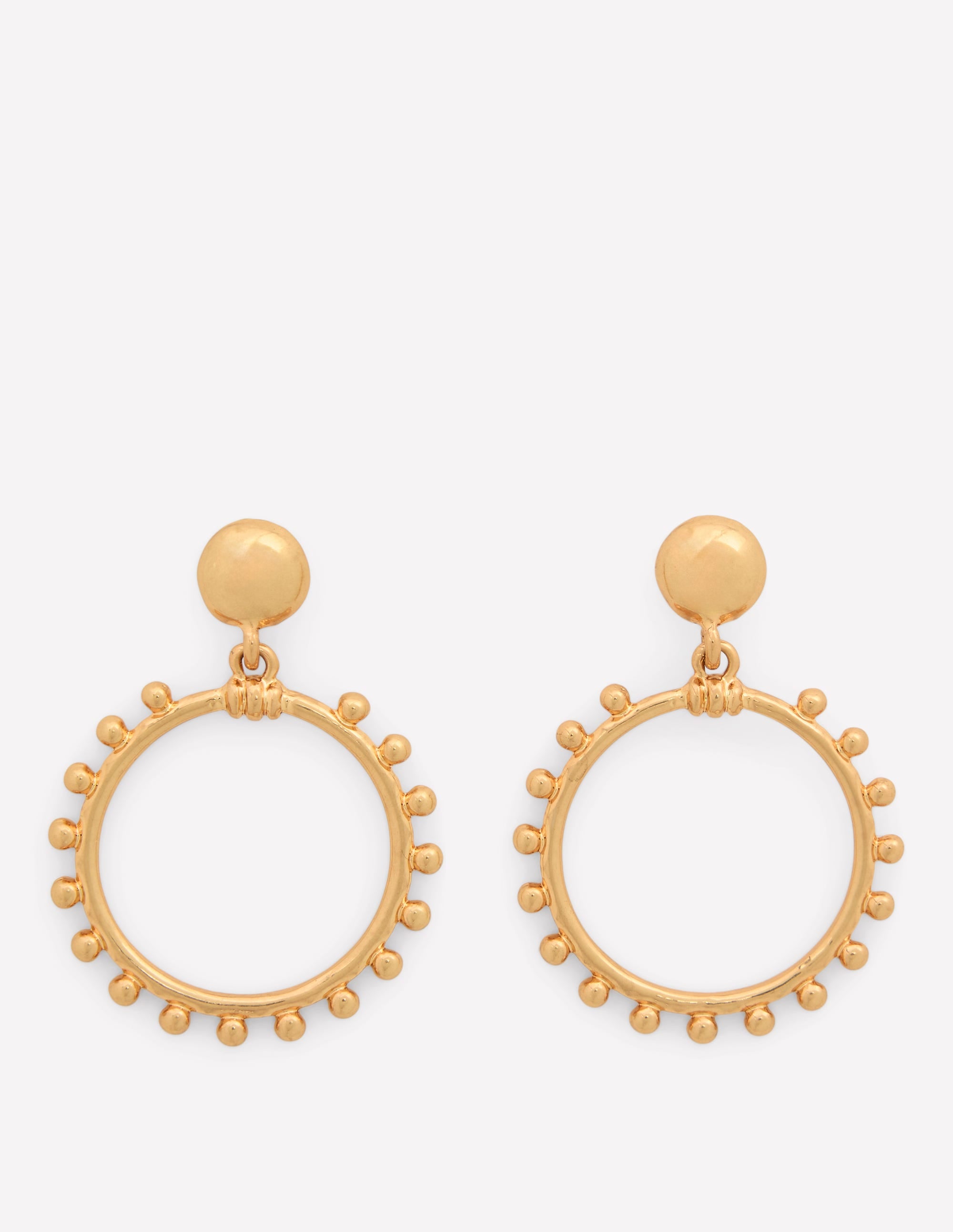 Circle Ring Earrings-Gold Colour - Image 1