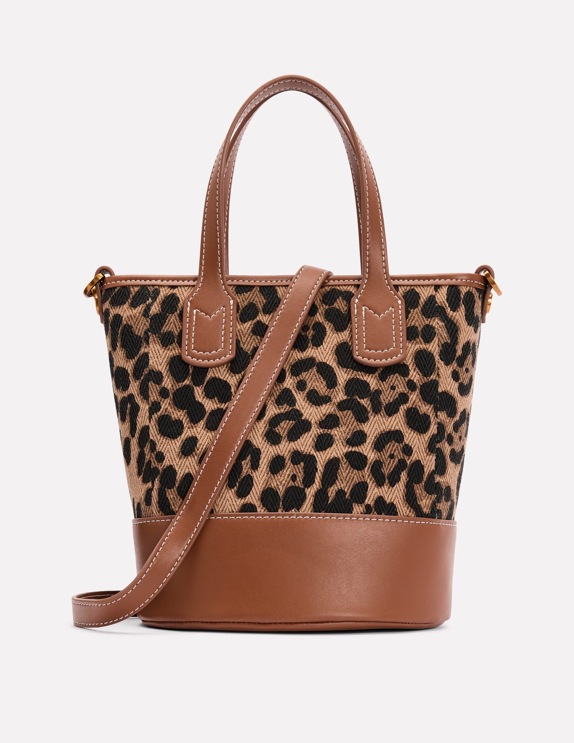 Canvas Mini Bucket Bag-Leopard - Image 1