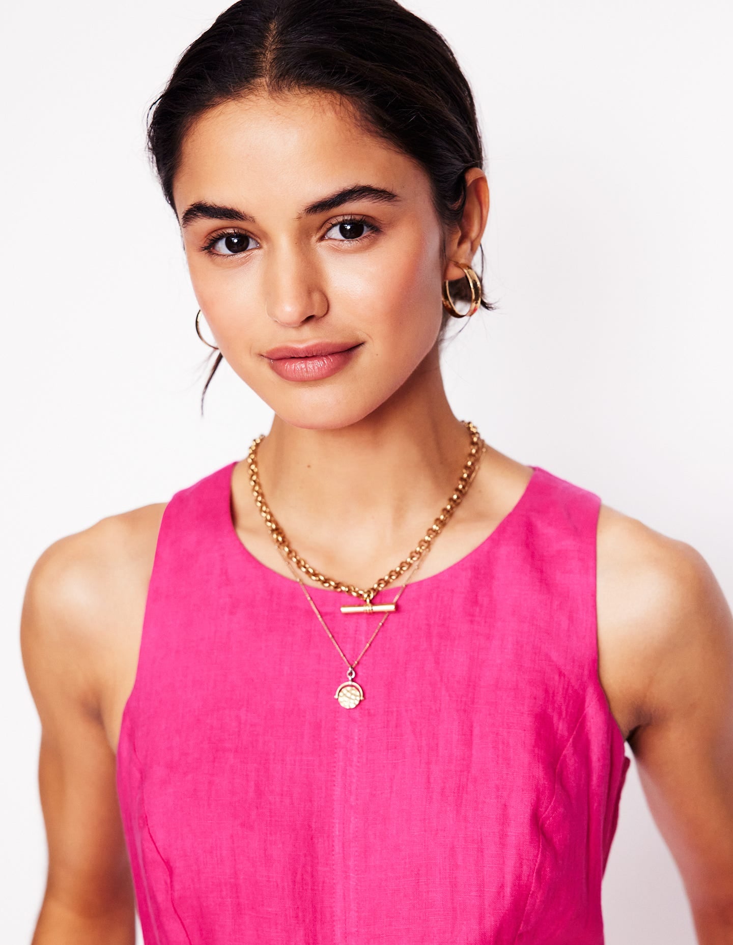 Carla Linen Midi Dress-Pink Peony - Image 6