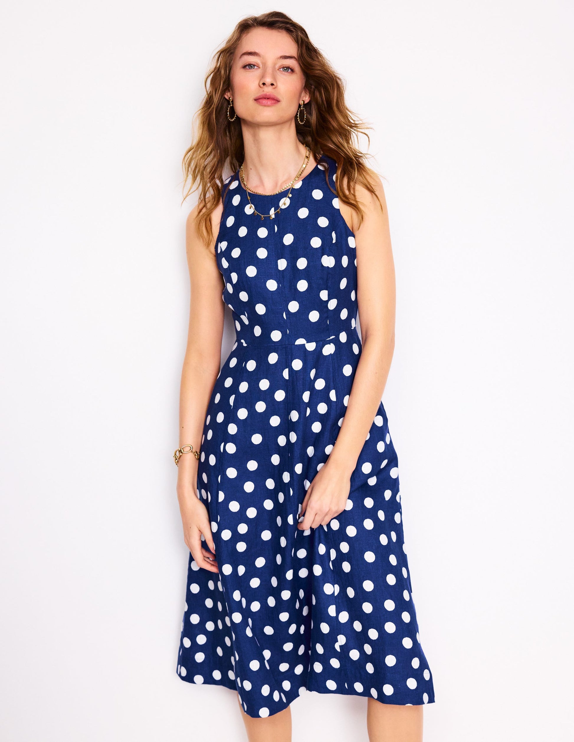 boden blue polka dot dress Buy Boden Blue High Neck Occasion Dress from Next USA