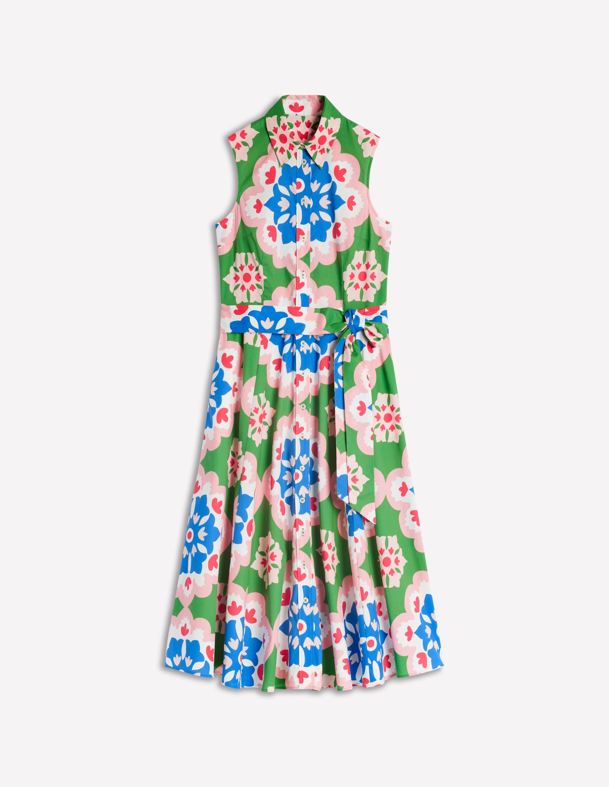 Amy Sleeveless Shirt Dress-Multi, Bloom Geo - Image 5