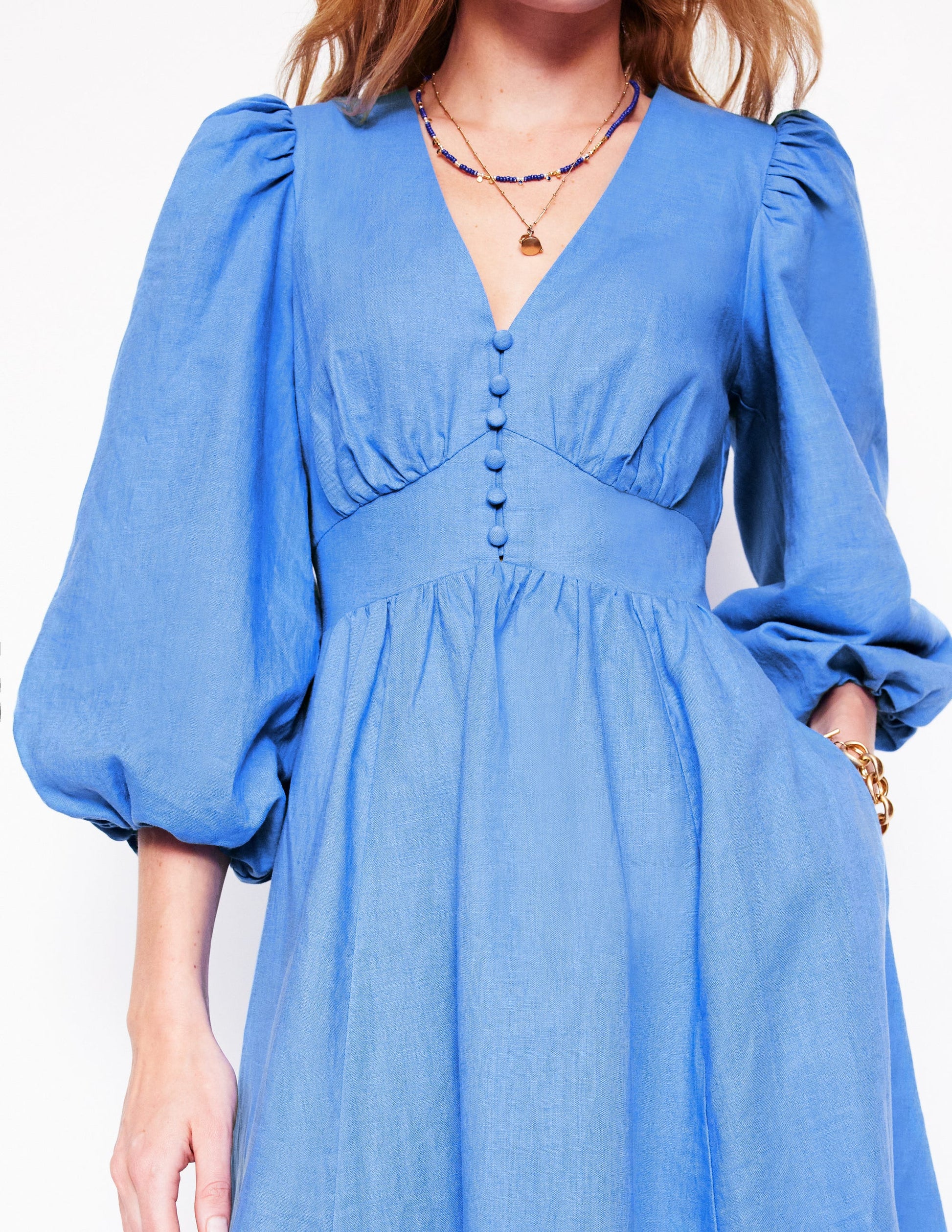 Lola Blouson Maxi Dress-Ocean Blue | Boden UK Lola Blouson Maxi Dress-Ocean Blue | Boden UK