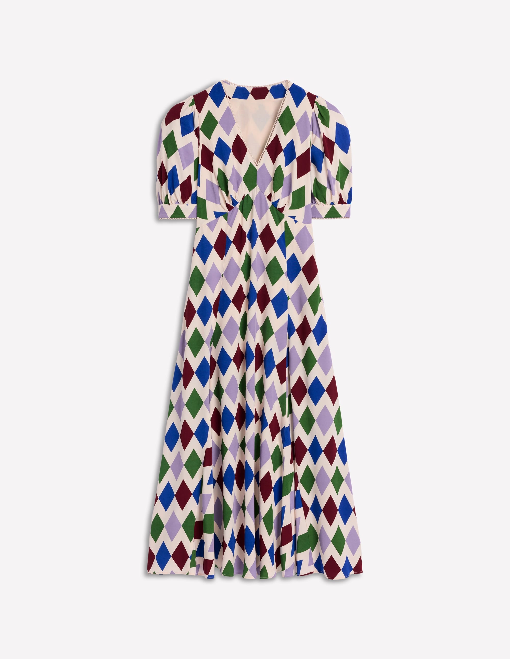 Rosie Godet Tea Dress-Multi, Diamond Stripe - Image 6