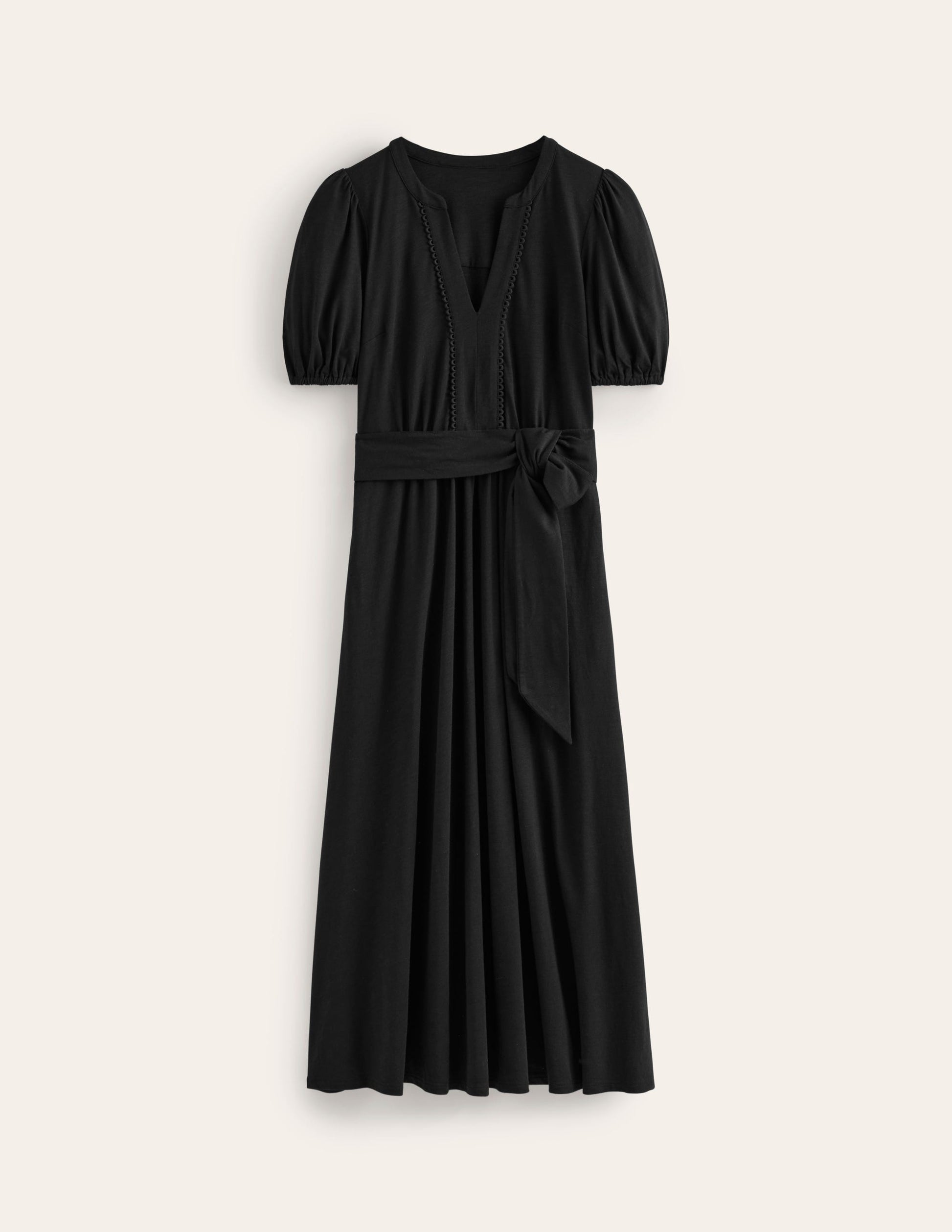jersey midi dress black womens Square Neck Jersey Midi Dress in Black