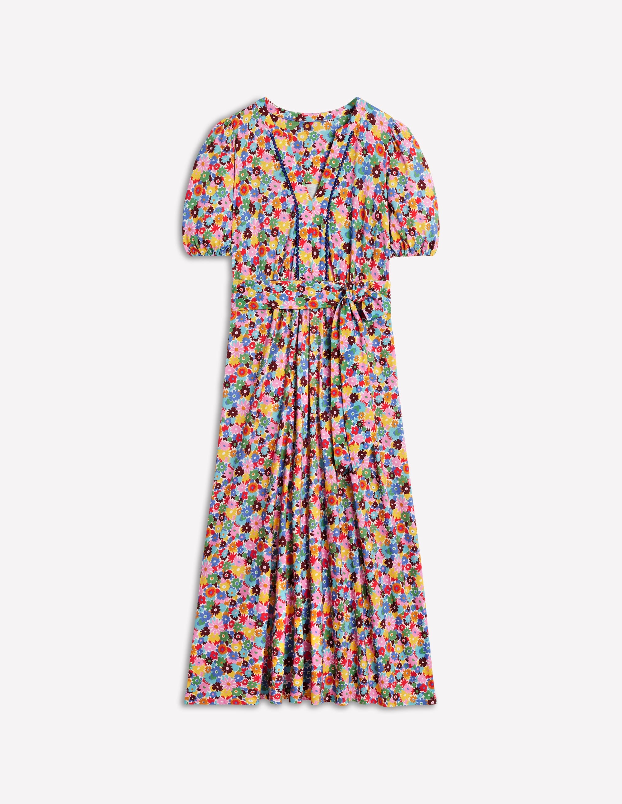 Sofia Trim Jersey Midi Dress-Multi, Paintbox Ditsy - Image 6