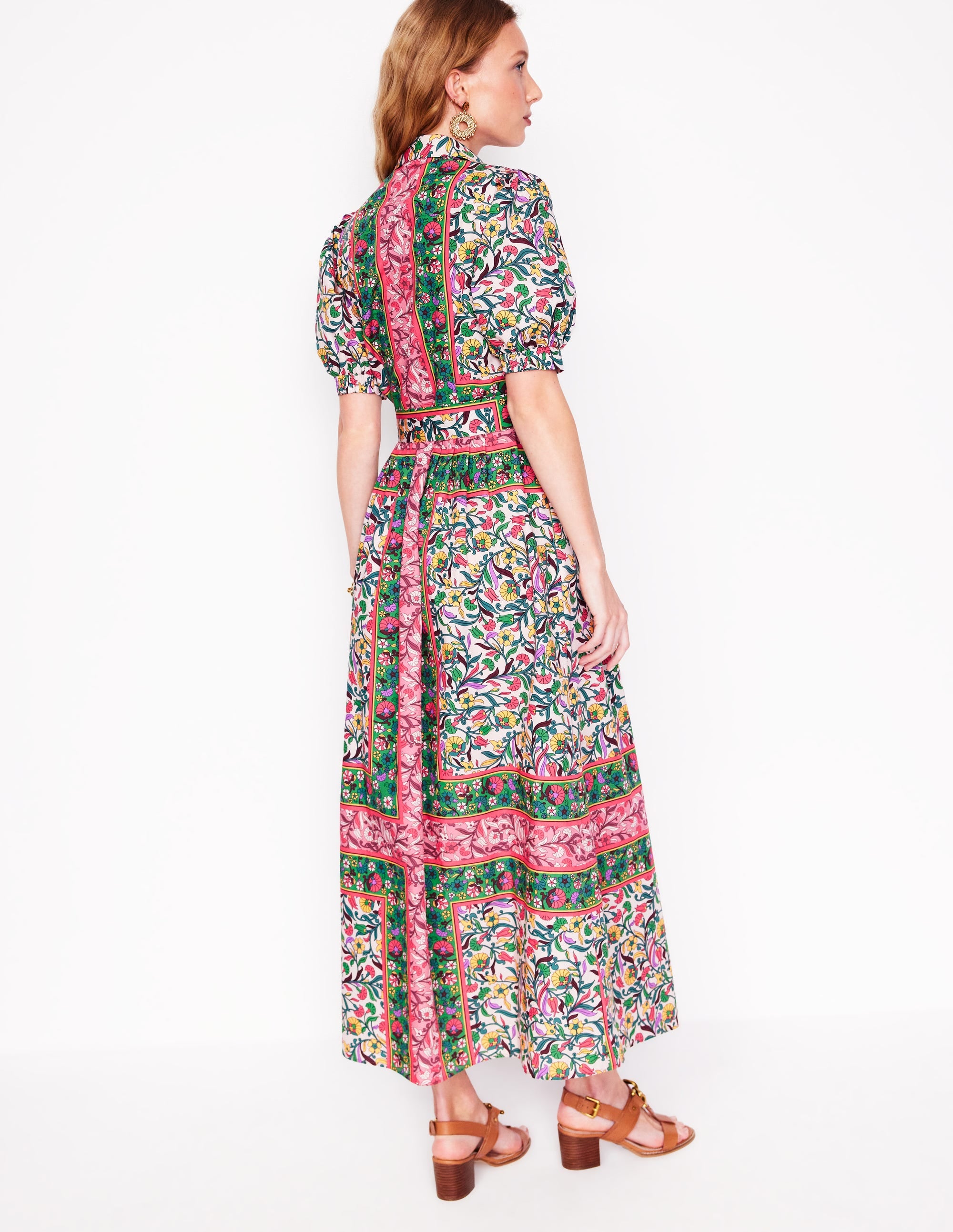 Alexa Maxi Shirt Dress-Multi, Enchanting Vine - Image 4