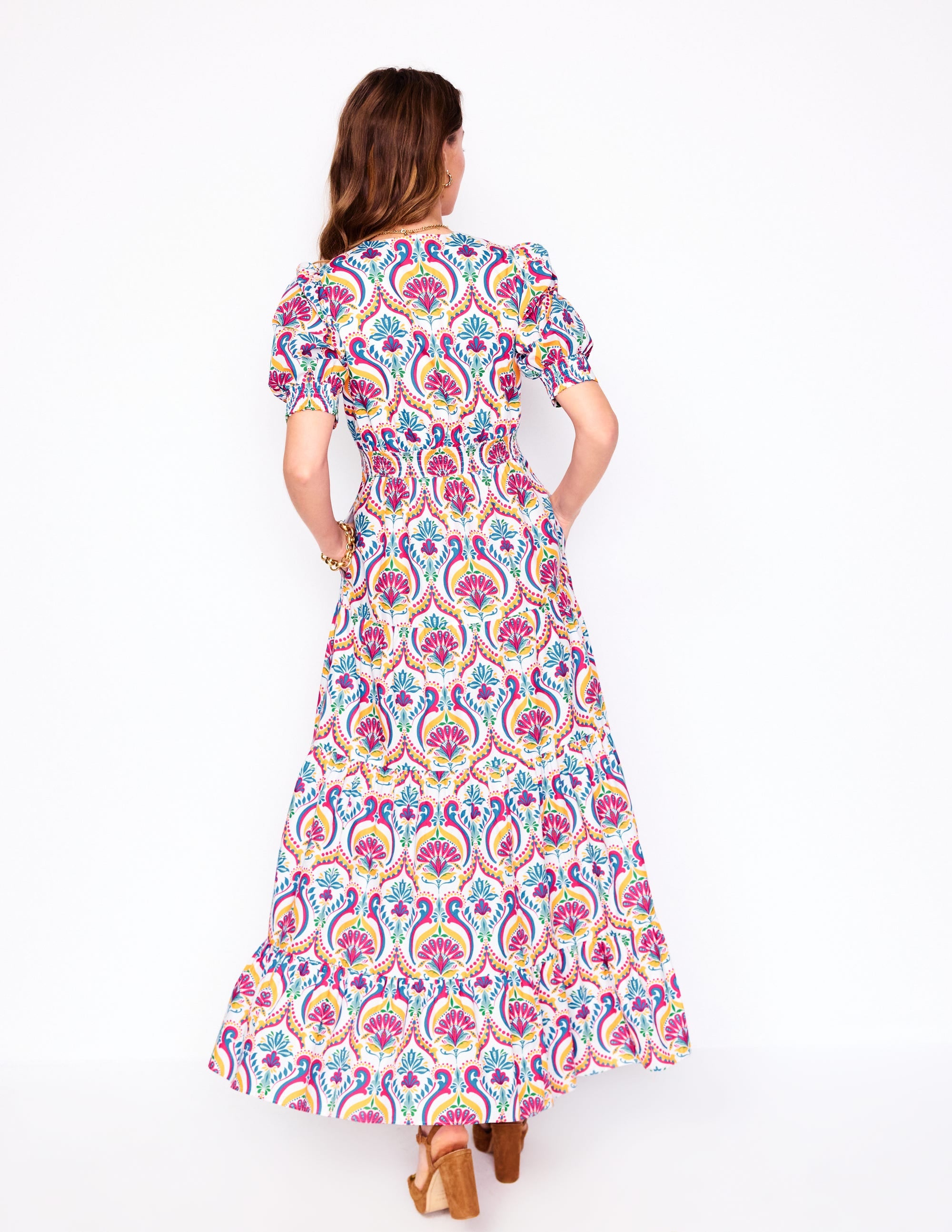 Bella Puff Sleeve Maxi Dress-Multi, Ornamental Floral - Image 4