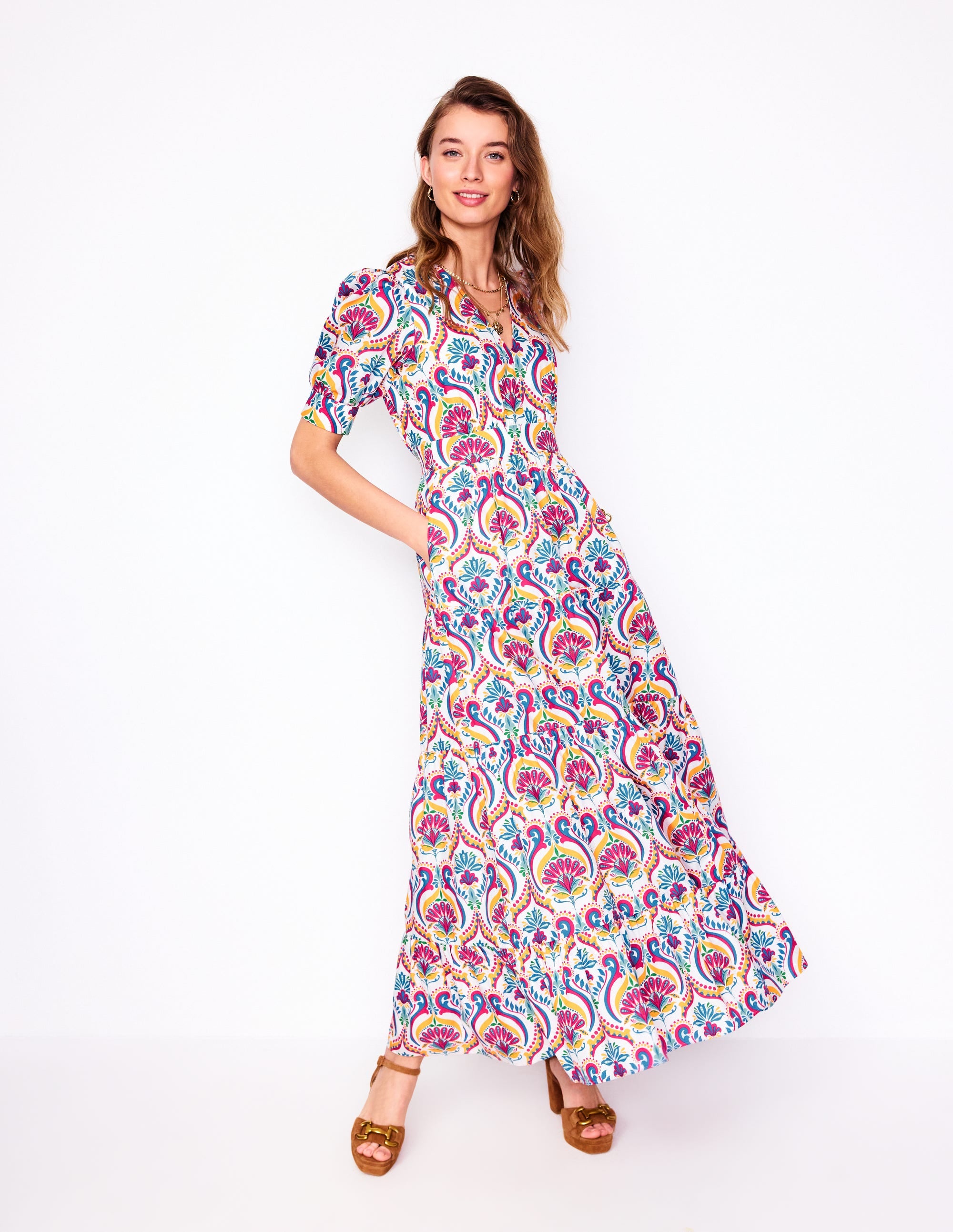 Bella Puff Sleeve Maxi Dress-Multi, Ornamental Floral - Image 5