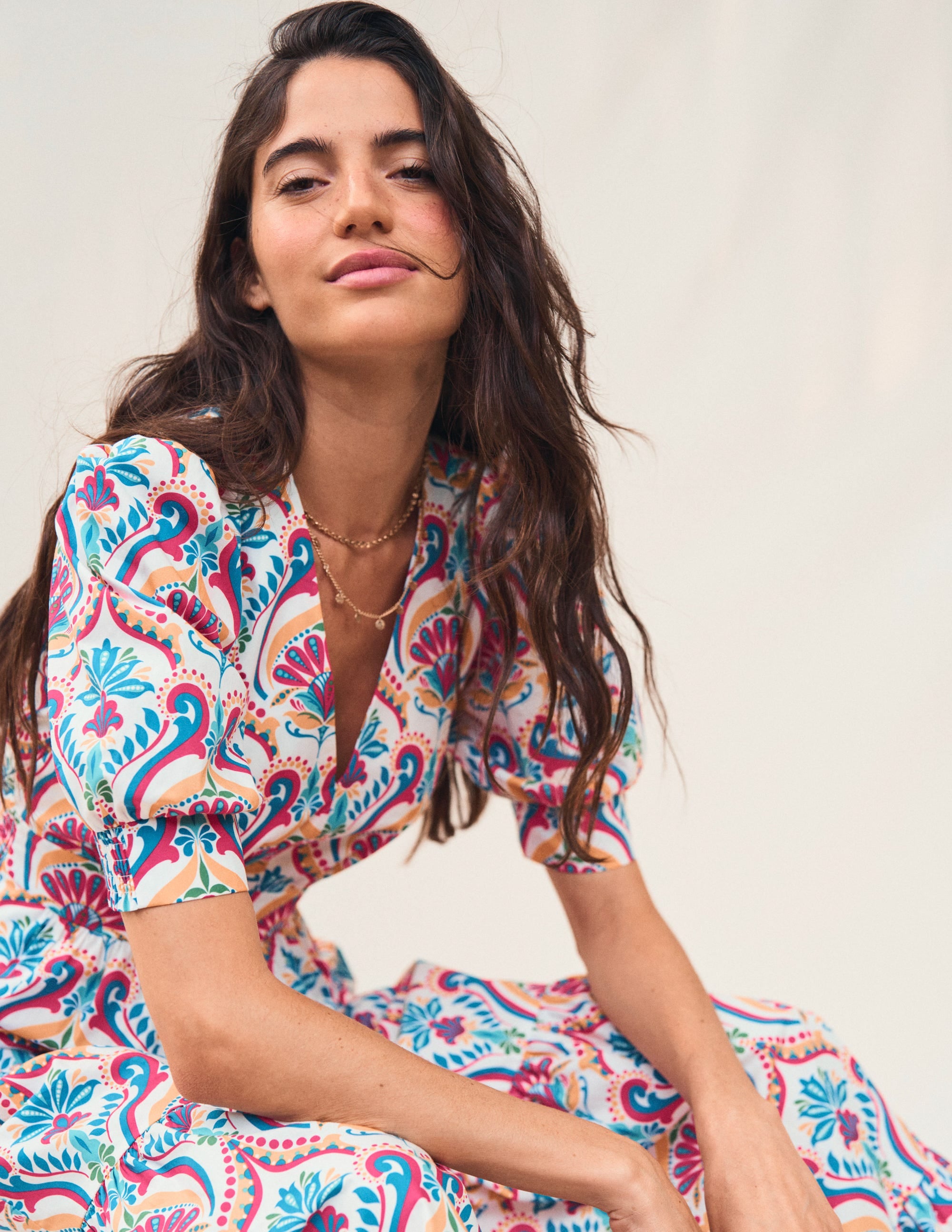 Bella Puff Sleeve Maxi Dress-Multi, Ornamental Floral - Image 2