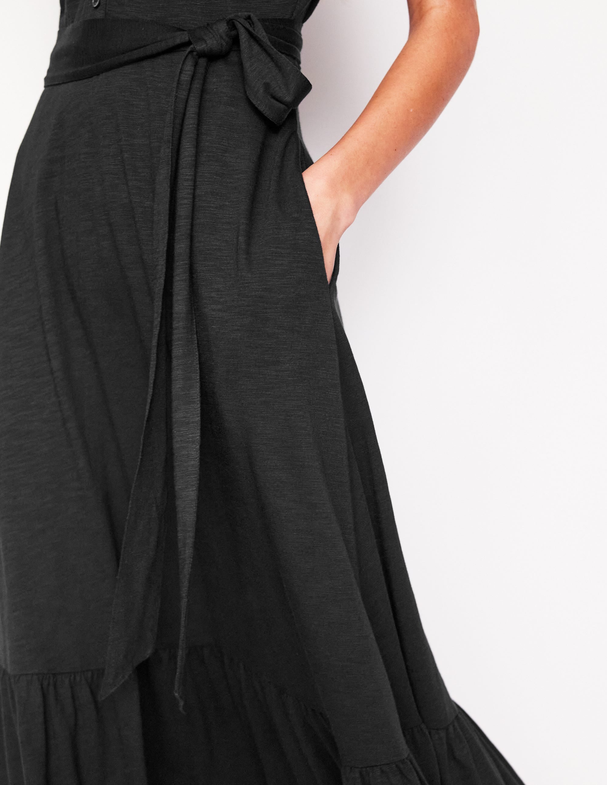 Cressida Jersey Shirt Dress-Black - Image 2