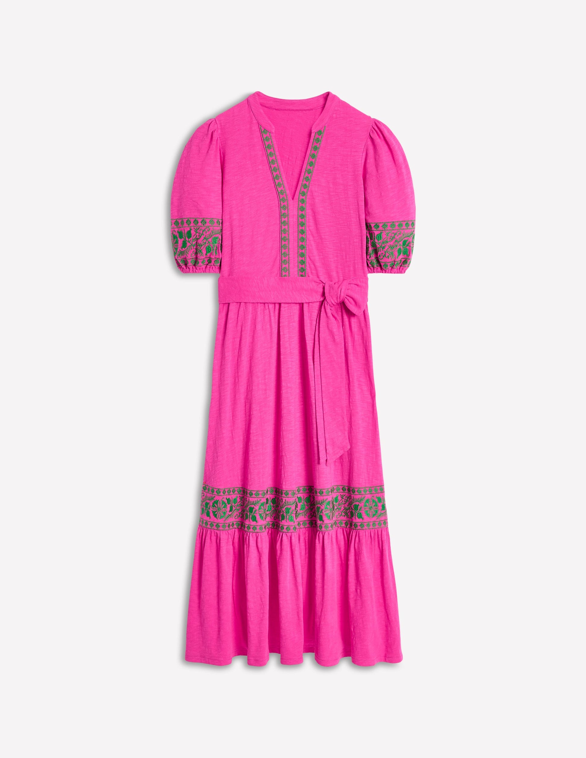 Amara Embroidered Jersey Dress-Pink Peony | Boden UK Amara Embroidered Jersey Dress-Pink Peony | Boden UK