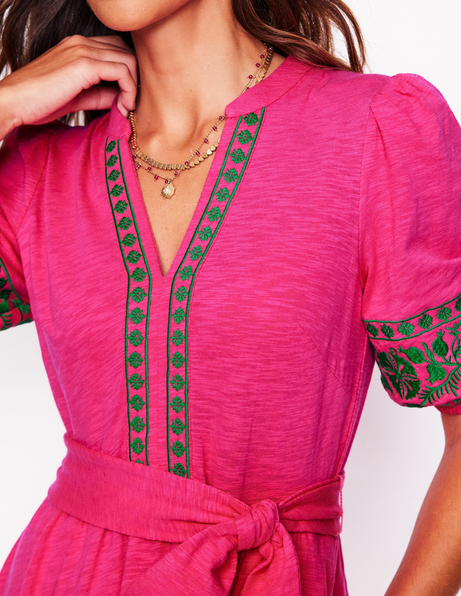 boden embroidered jersey dress Boden Embroidered Flowy Jersey Dress
