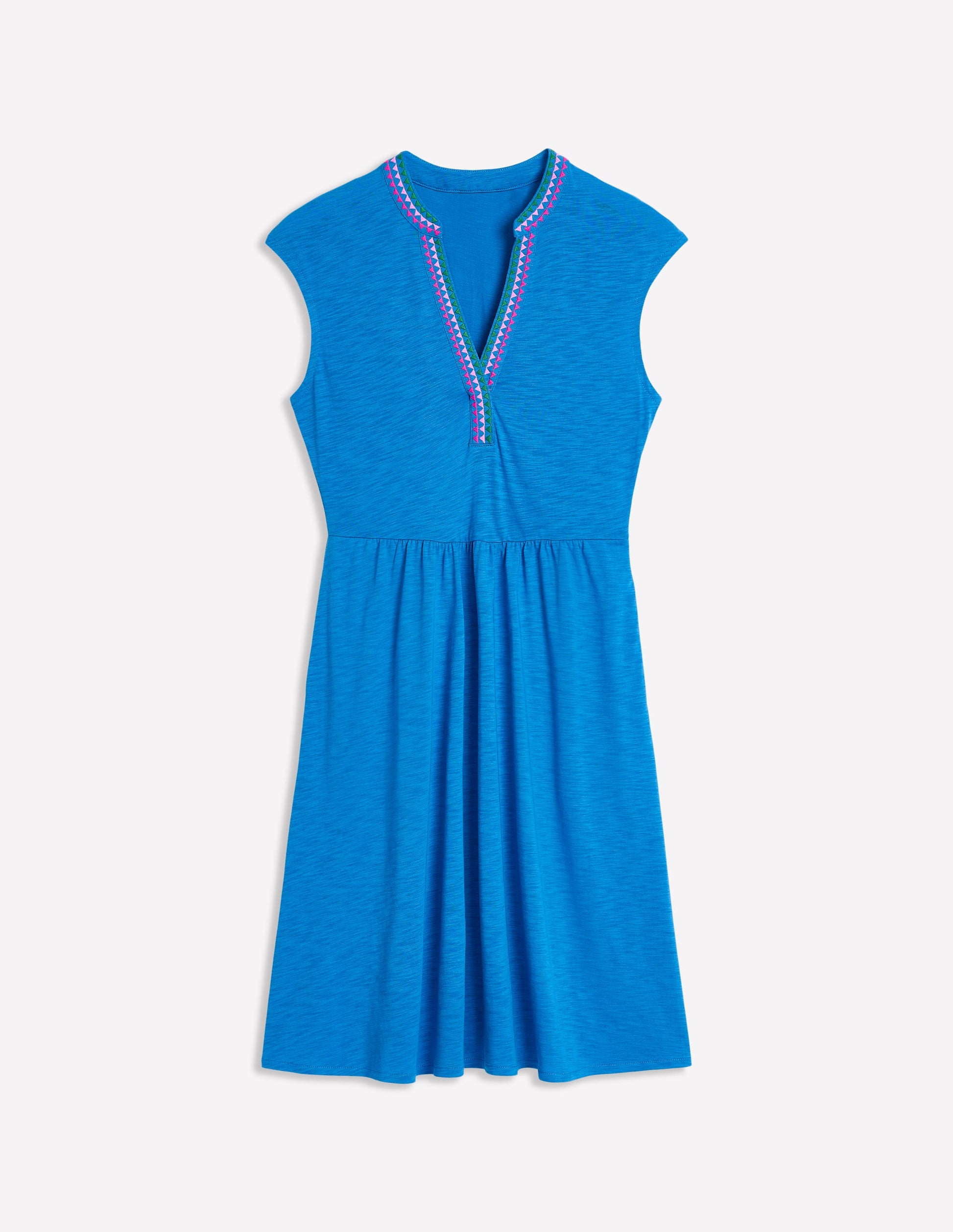 Chloe Embroidered Short Dress-Cerulean Blue Boden UK
