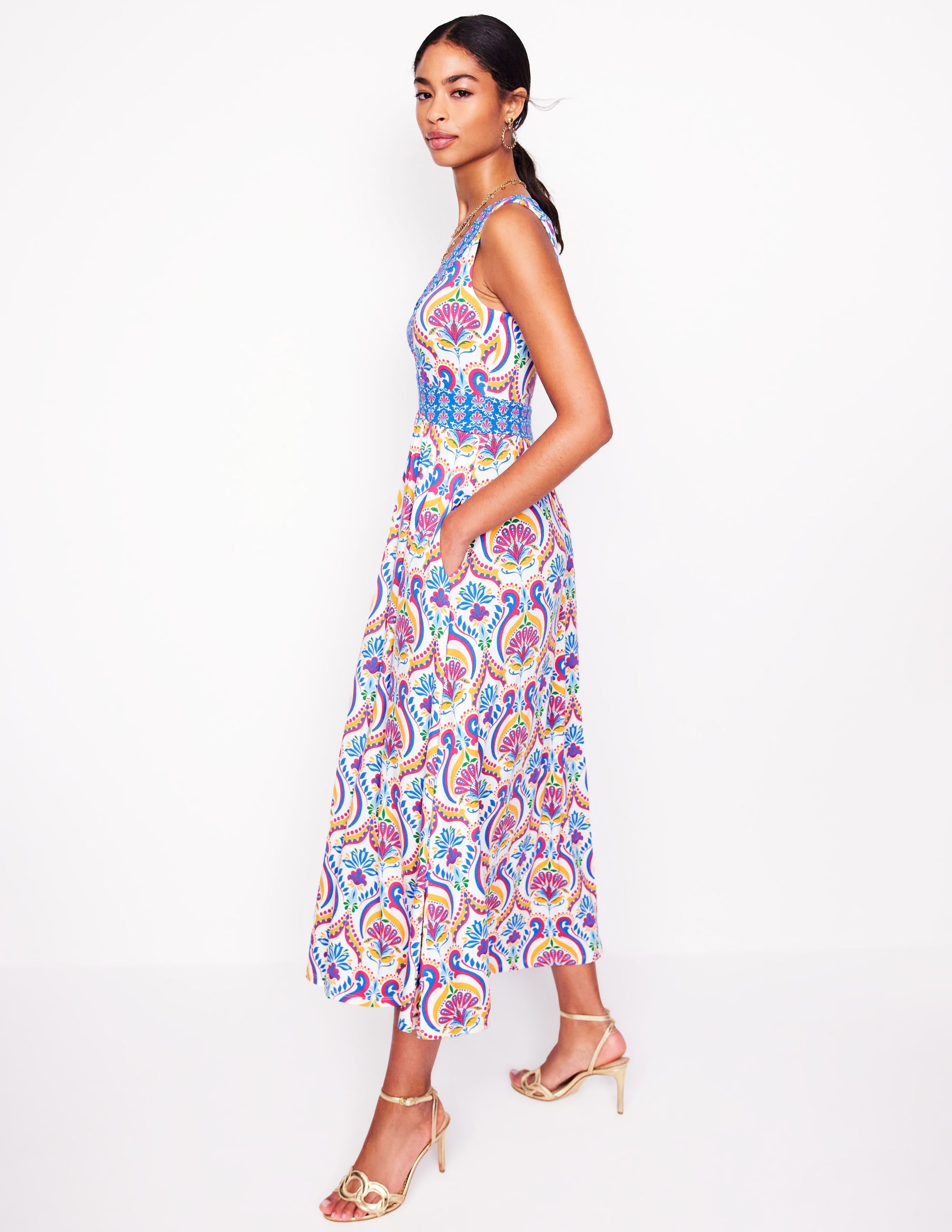 Olympia Jersey Maxi Dress-Multi, Ornamental Floral - Image 4