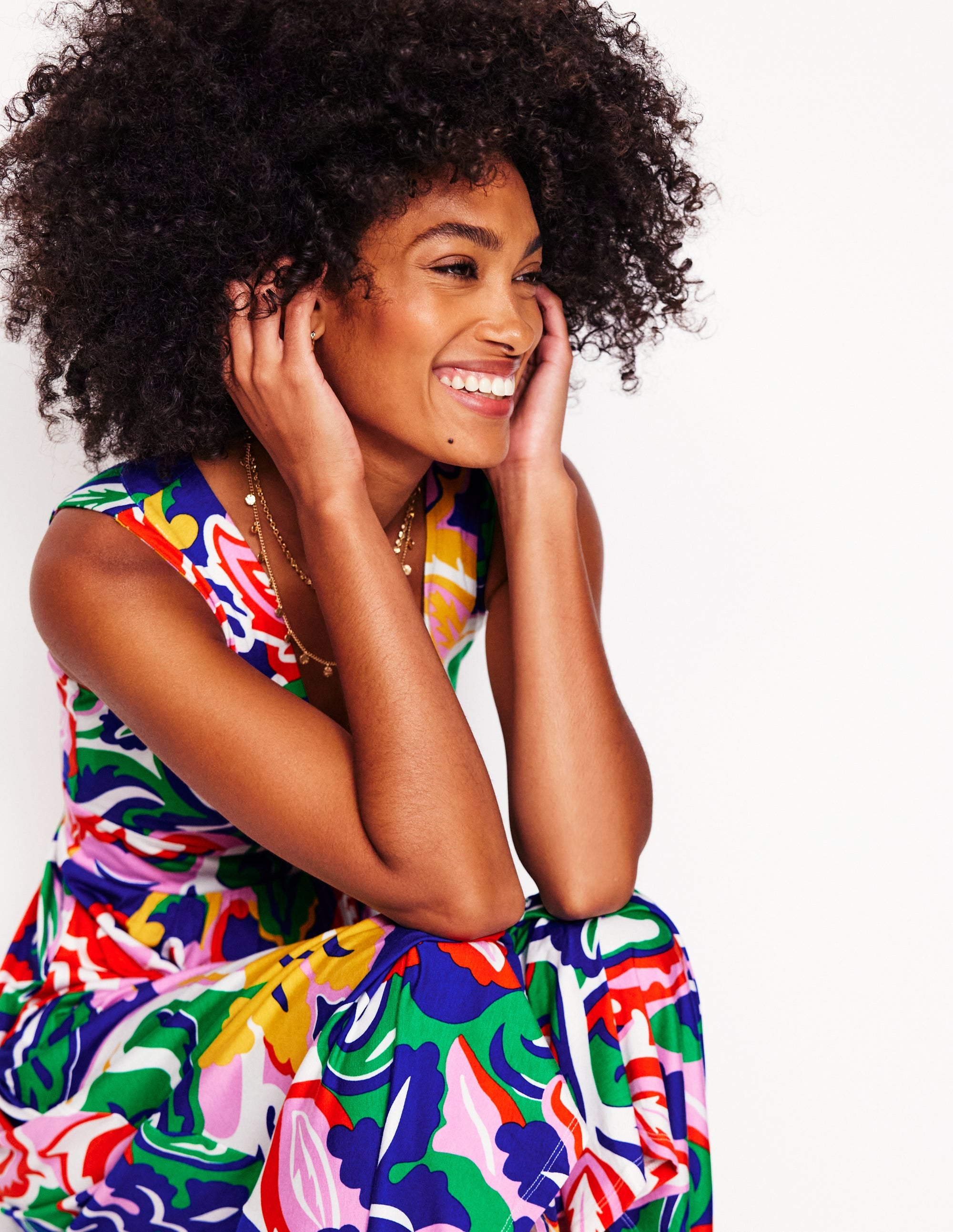 Olympia Jersey Maxi Dress-Multi, Foliage Twirl - Image 5