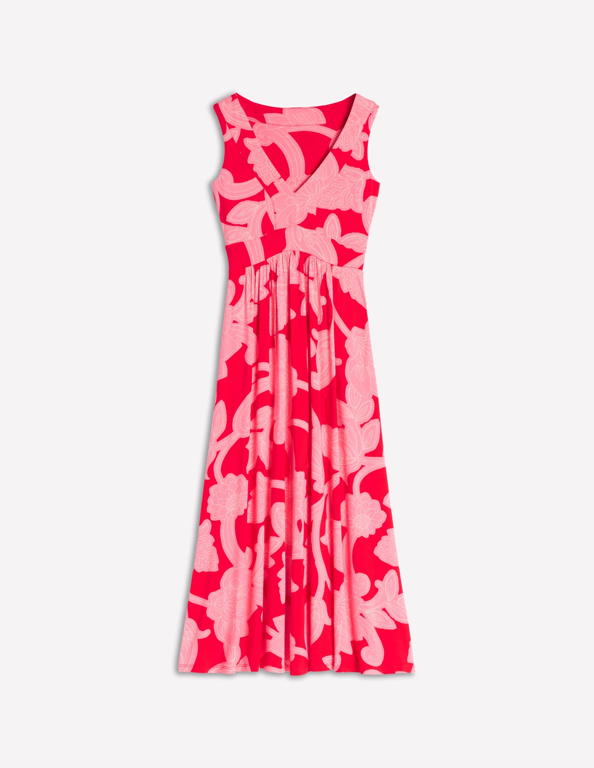 Olympia Jersey Maxi Dress-Poppy Red, Paisley Whirl - Image 5
