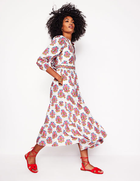 Boden Gorgeous Purple Abstract Floral Detail Tunic Dress UK 12 MM005