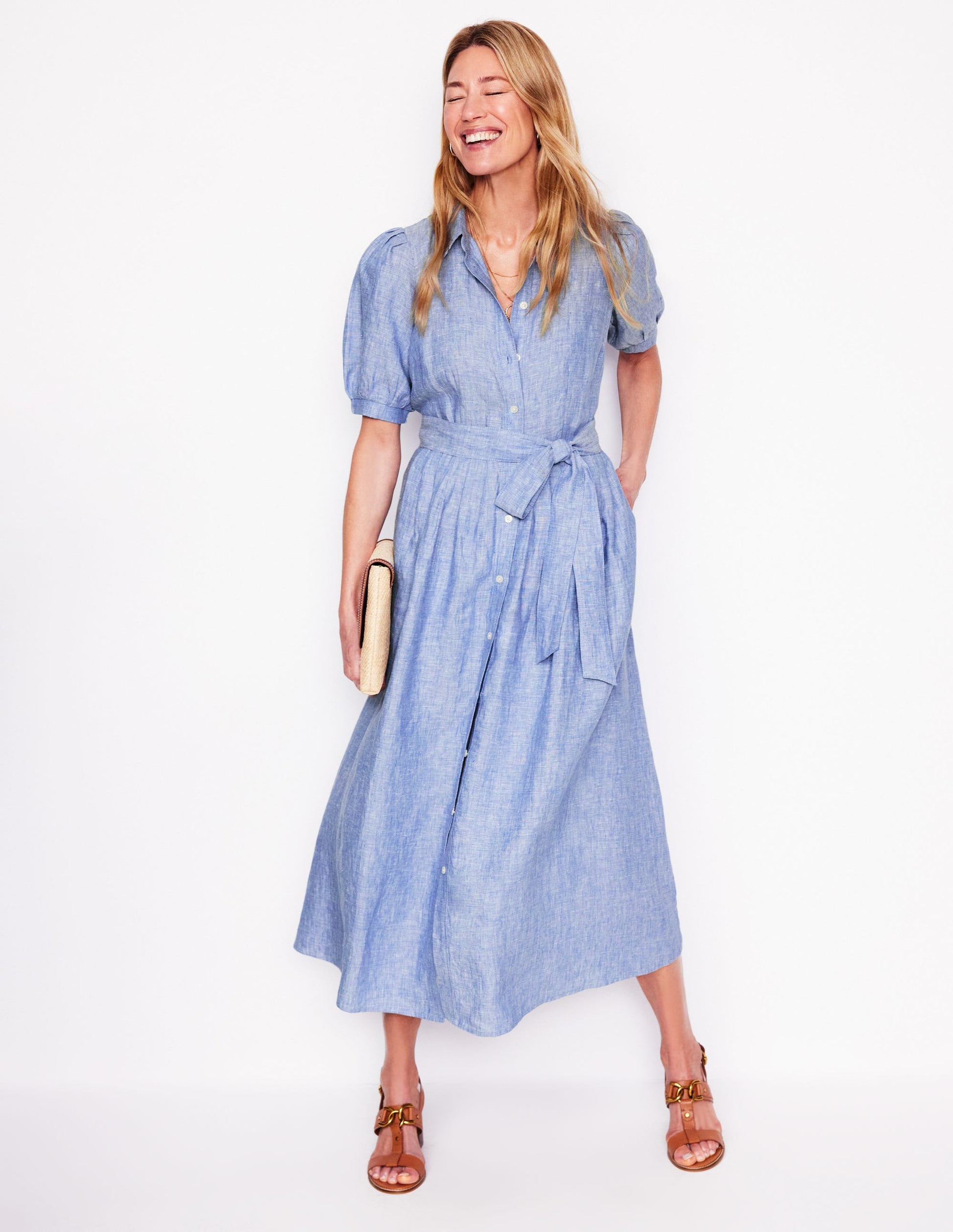 alexa linen maxi shirt dress Boden Alexa Linen Maxi Shirt Dress