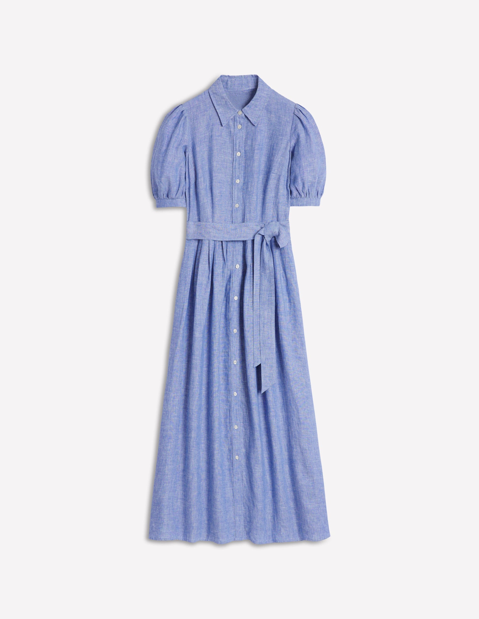 linen shirt dress maxi Alexa Linen Maxi Shirt Dress-Grey Blue Chambray