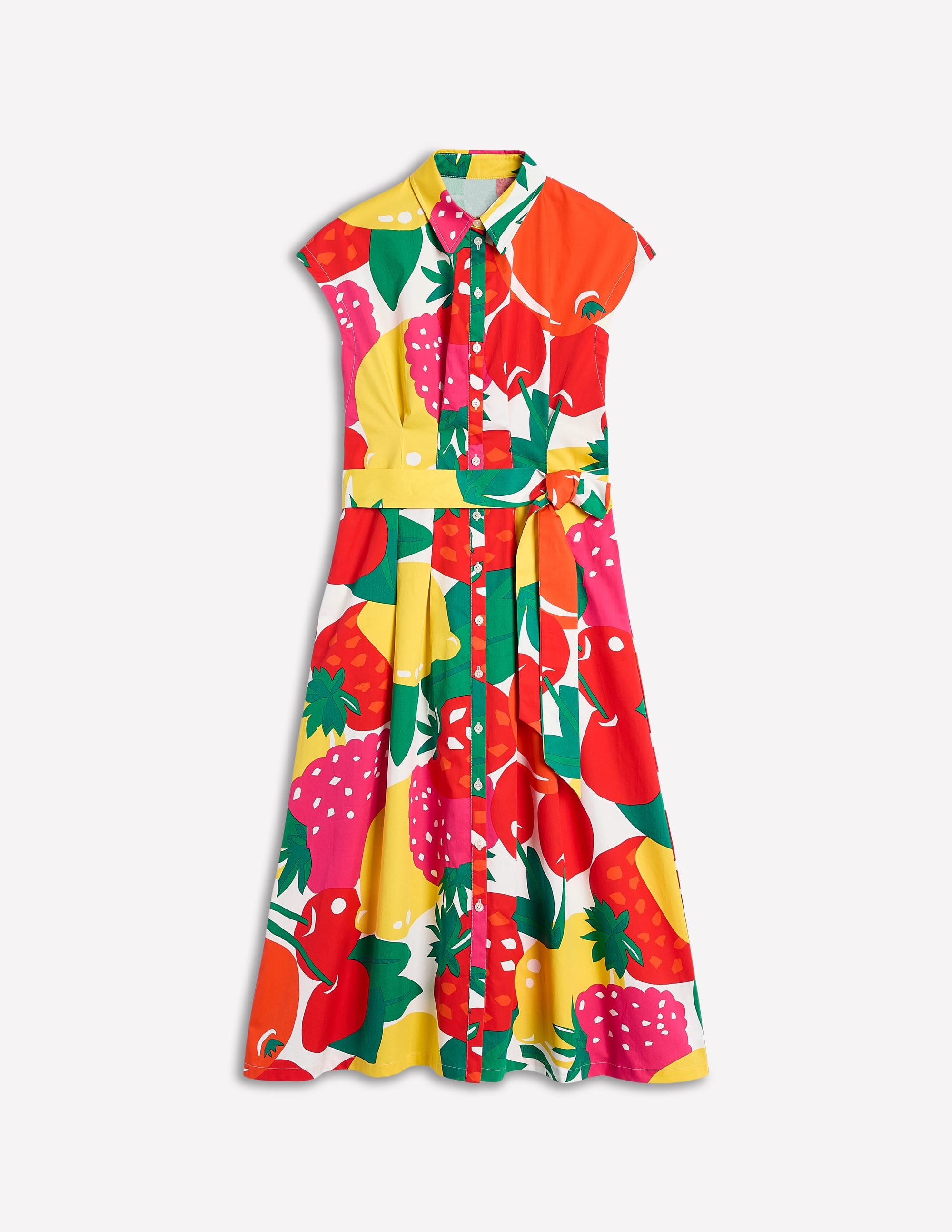 Rachel Cotton Midi Shirt Dress-Multi, Summer Fruits - Image 7