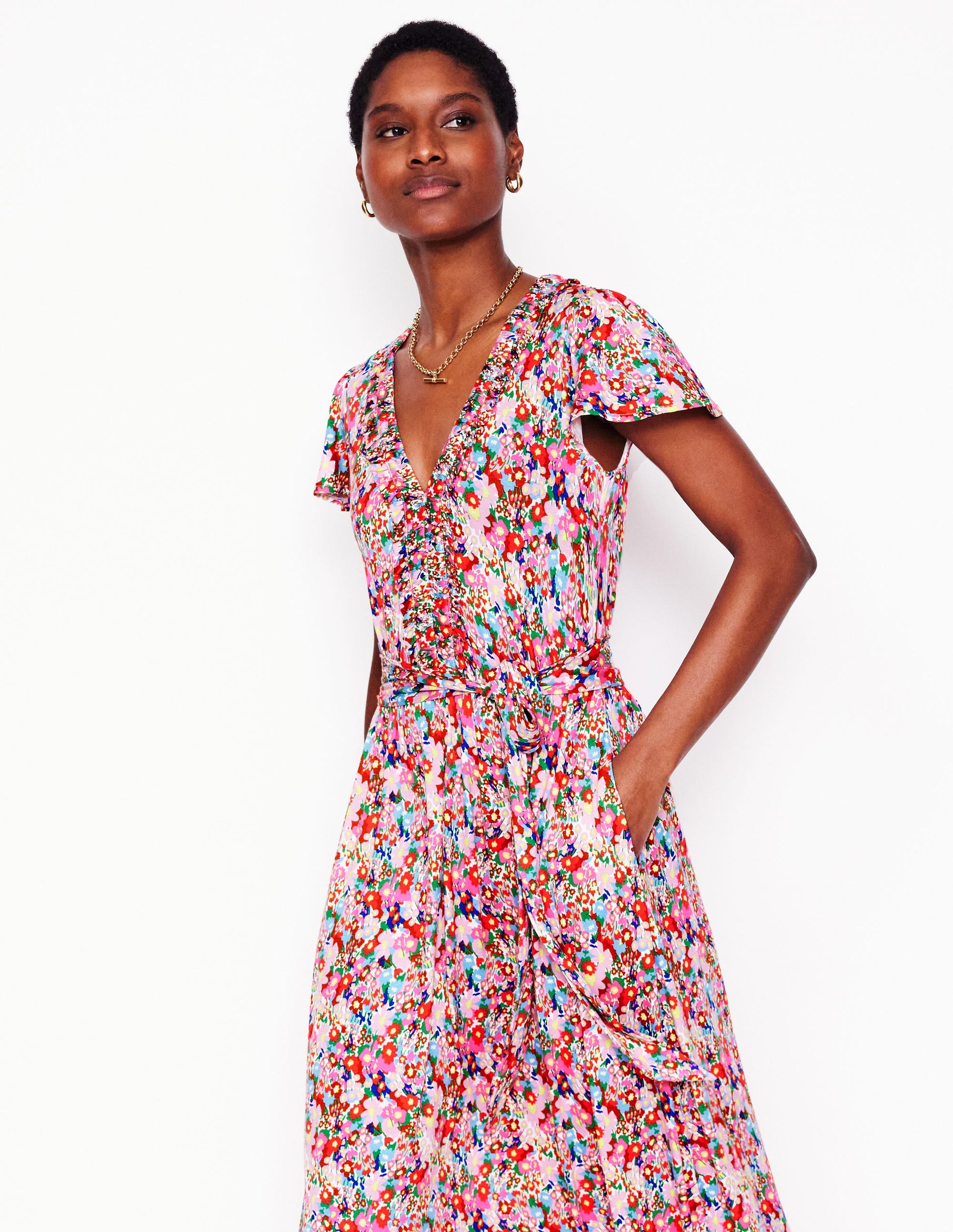 Nicola Jersey Tea Dress-Multi, Wildflower Garden | Boden UK Nicola Jersey Tea Dress-Multi, Wildflower Garden | Boden UK
