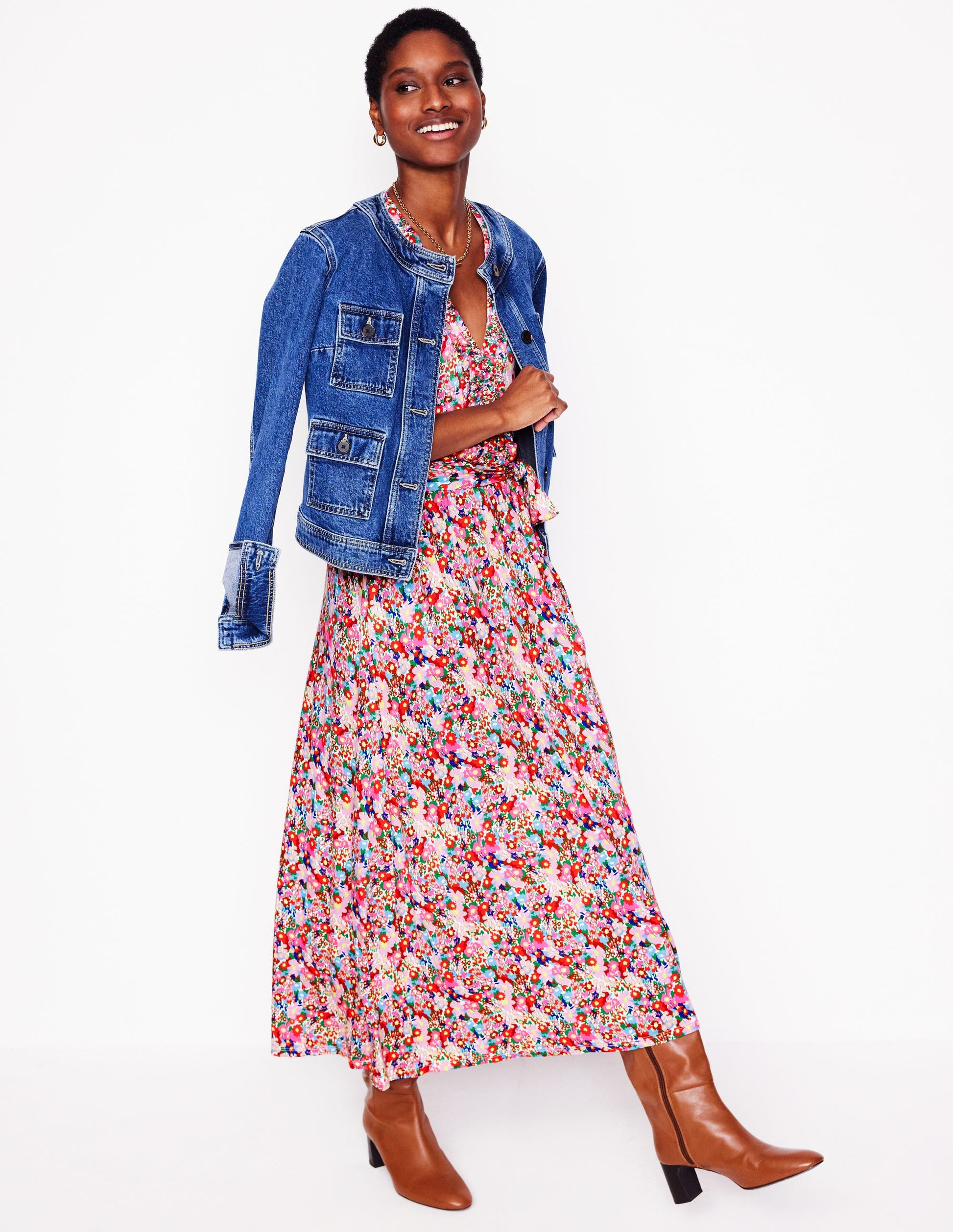 Nicola Jersey Tea Dress-Multi, Wildflower Garden | Boden UK Nicola Jersey Tea Dress-Multi, Wildflower Garden | Boden UK