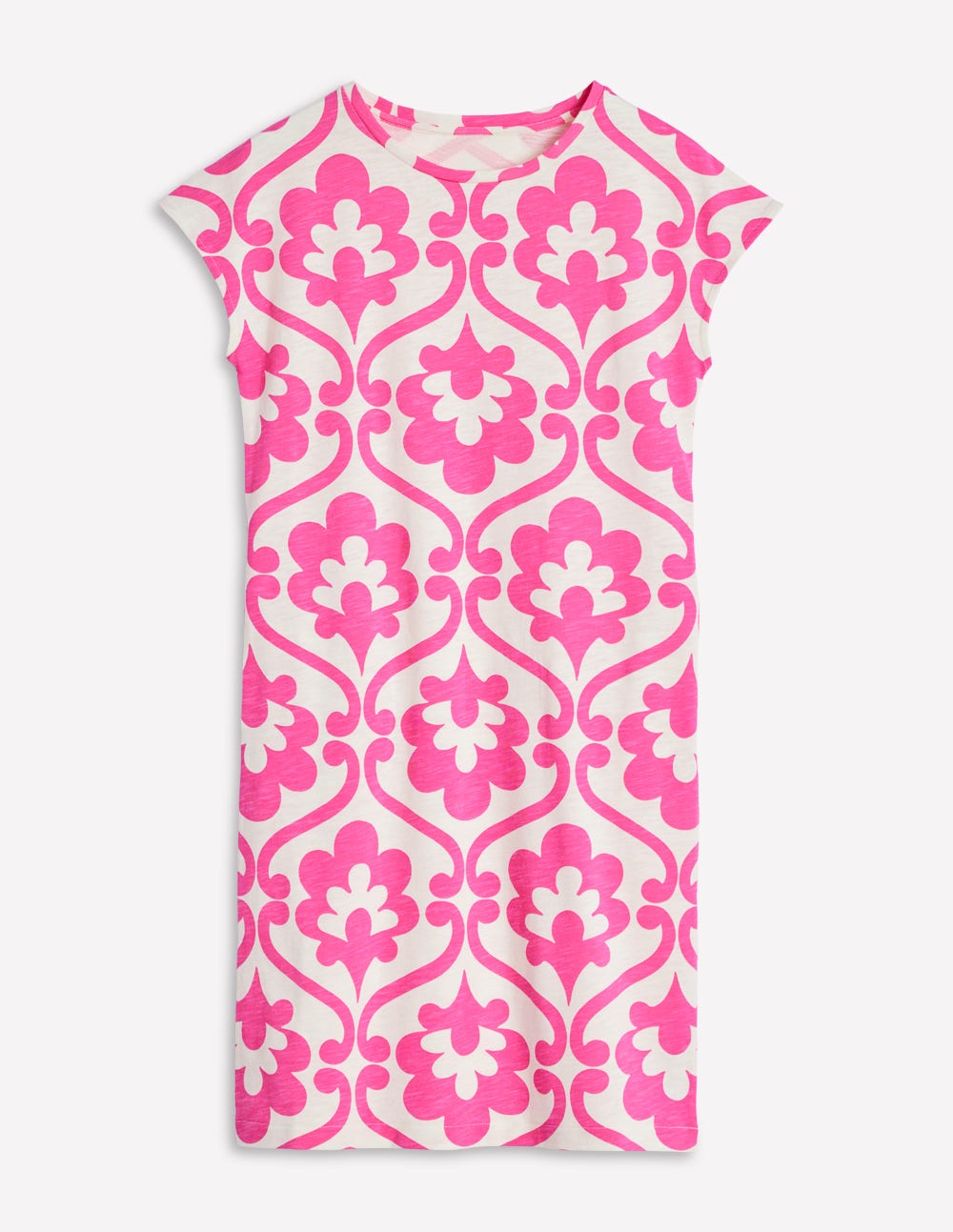 Leah Jersey T-shirt Dress-Carmine Rose, Ivy Trellis - Image 5