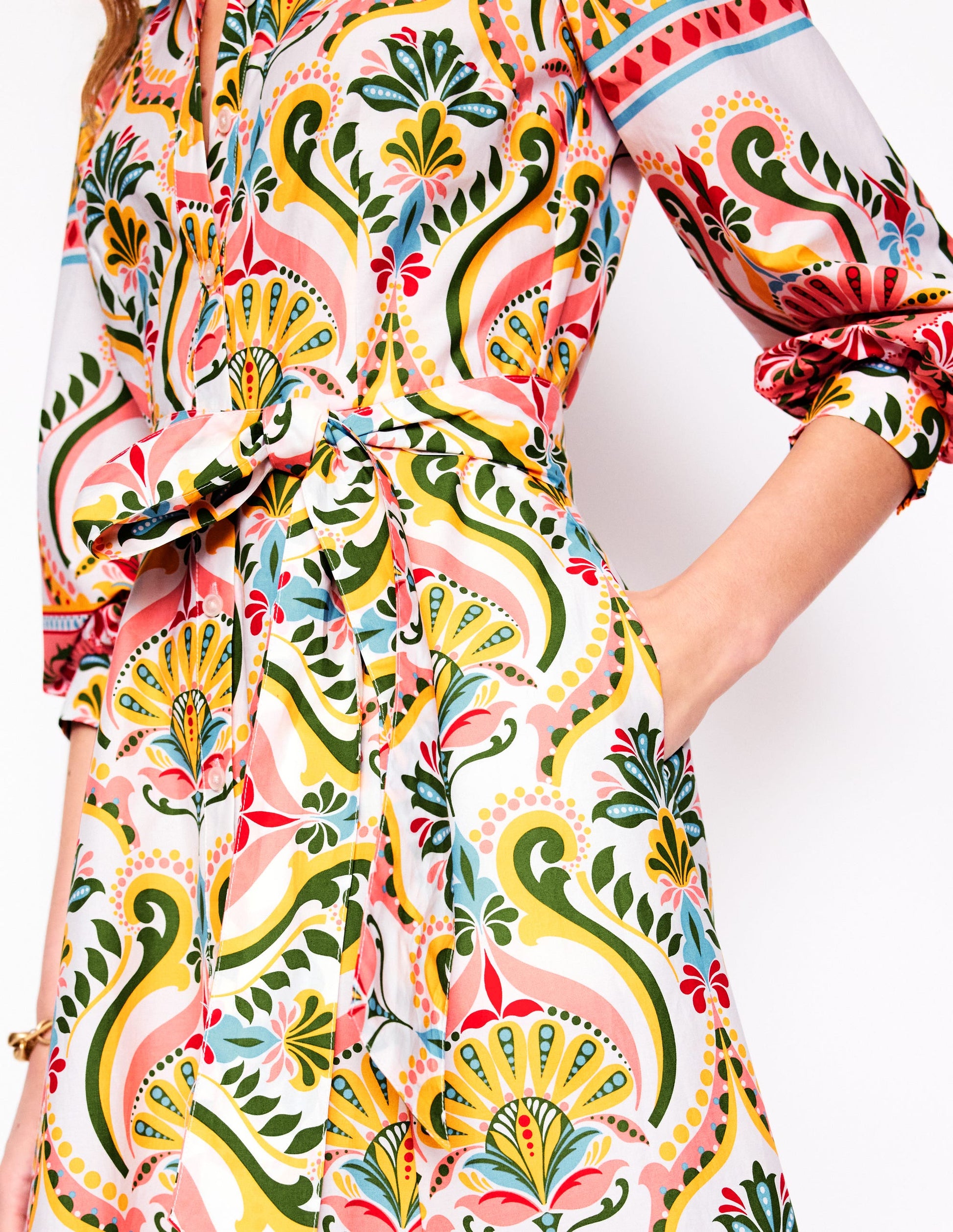 Clara Cotton Shirt Dress-Multi, Ornamental Floral | Boden UK Clara Cotton Shirt Dress-Multi, Ornamental Floral | Boden UK