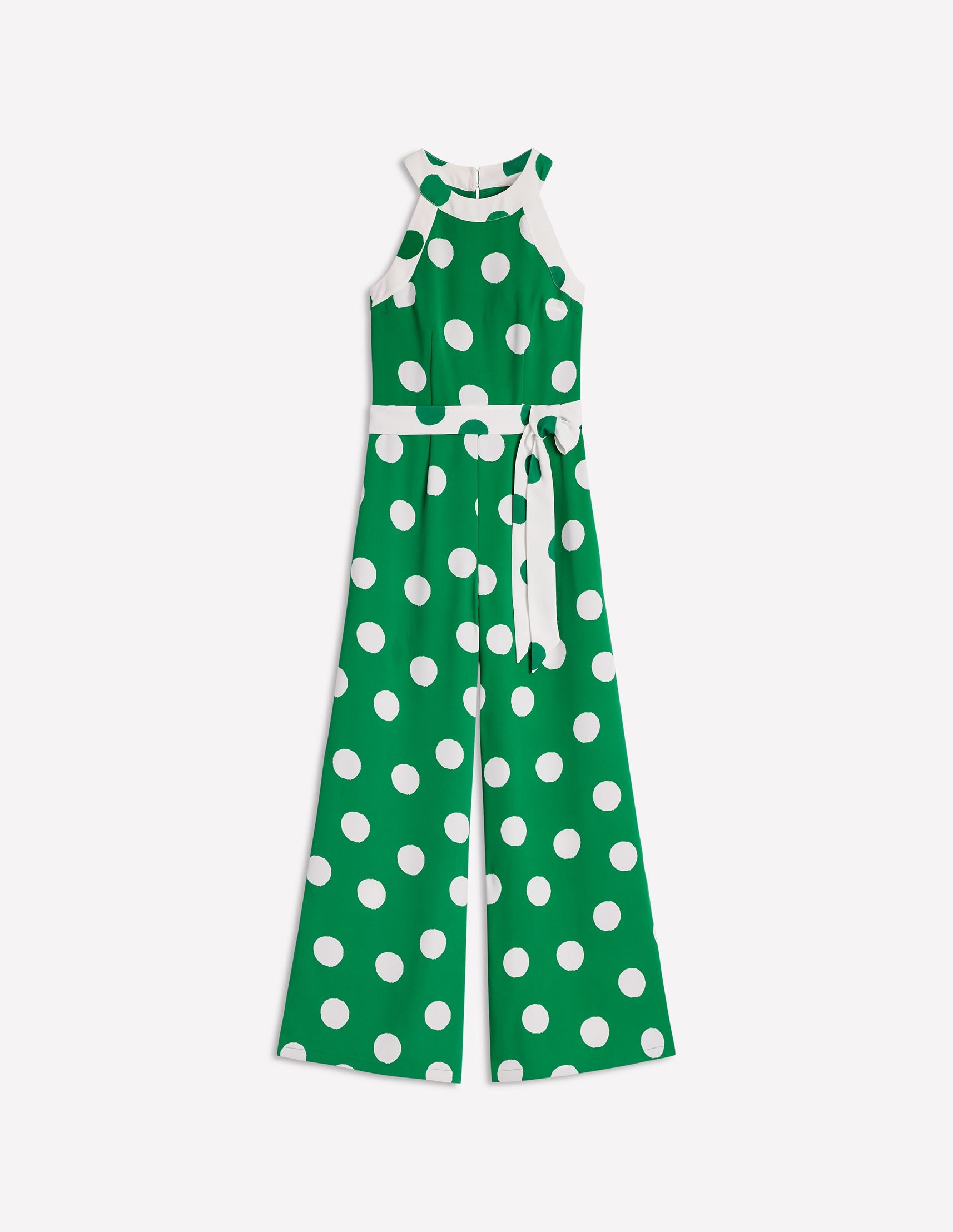 Colourblock Halter Jumpsuit-Rich Emerald, Abstract Dot - Image 6