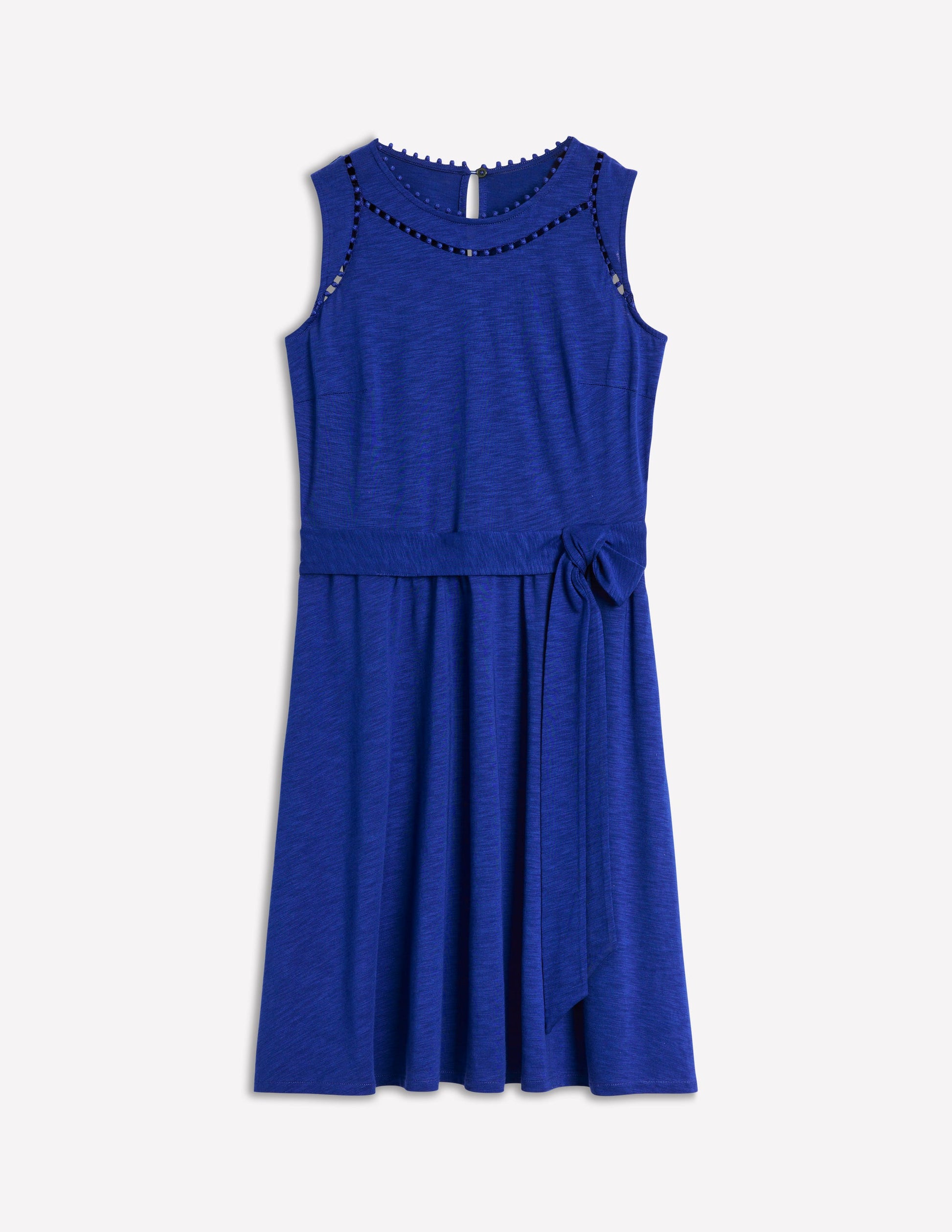 Mila Trim Short Jersey Dress-Bright Blue | Boden UK Mila Trim Short Jersey Dress-Bright Blue | Boden UK