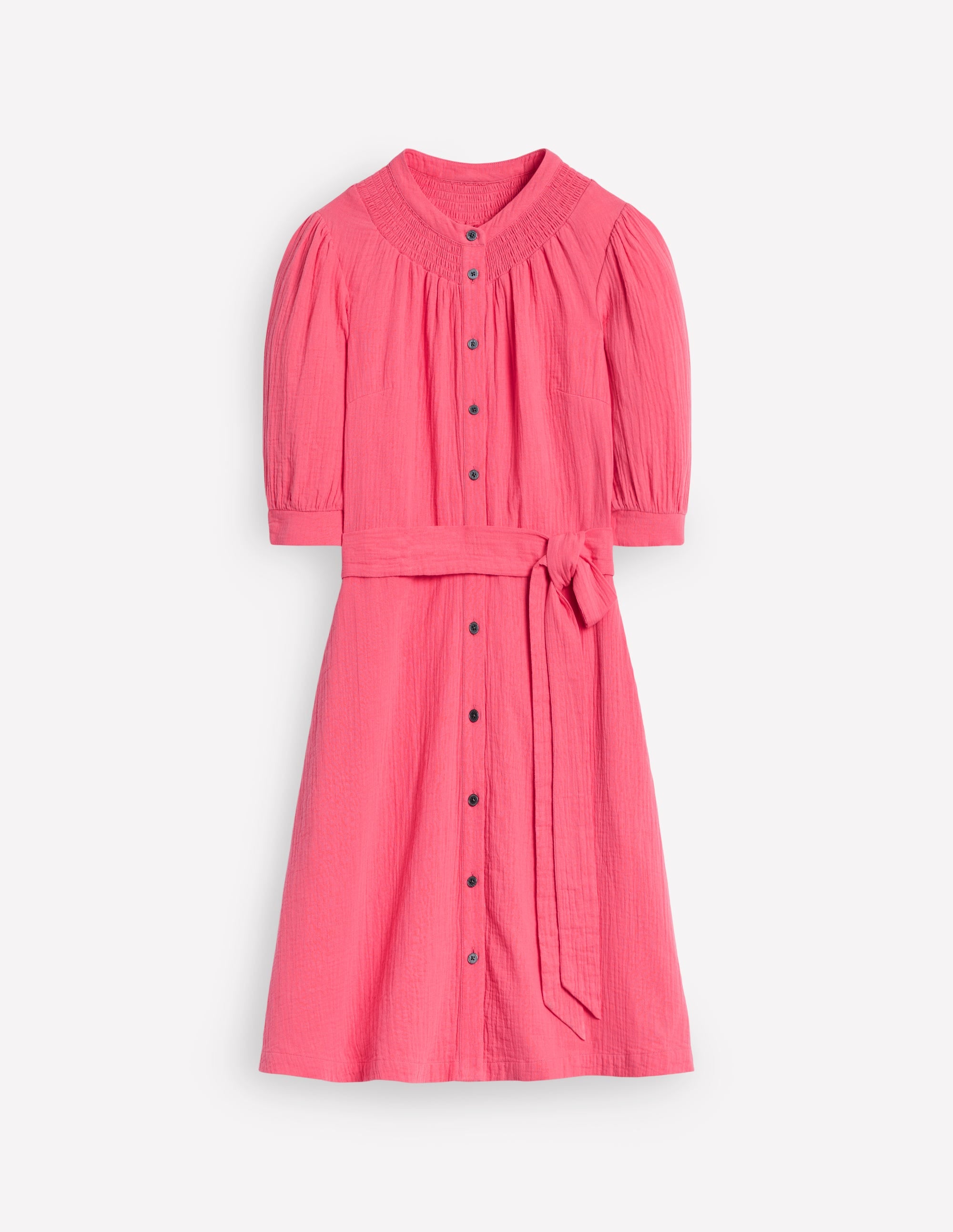 Ada Double Cloth Short Dress-Azalea Pink - Image 6