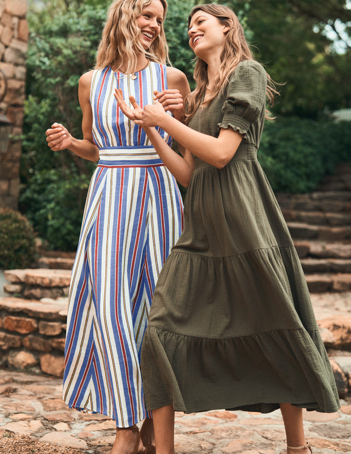 Anna Linen Tiered Midi Dress | Chic & Comfortable Linen Dress | Boden UK Anna Linen Tiered Midi Dress | Chic & Comfortable Linen Dress | Boden UK
