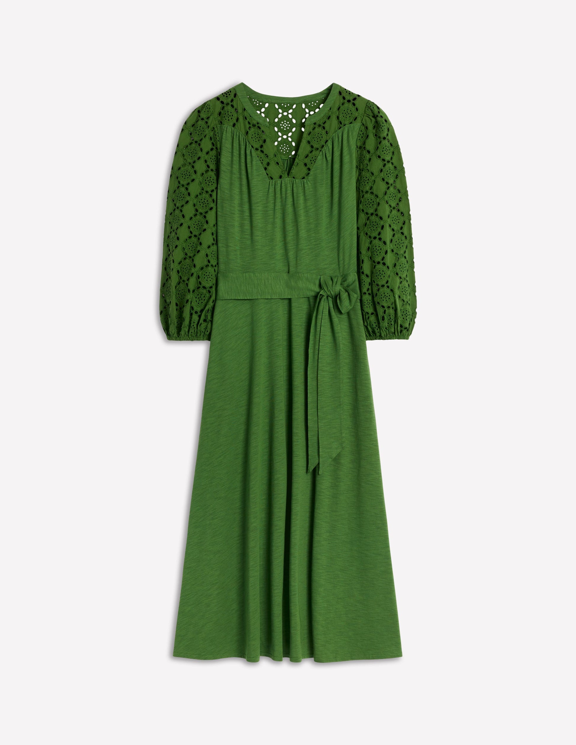 boden eden knitted dress Boden Eden Knitted Long Sleeve Cotton Midi Dress Waist Tie US 6
