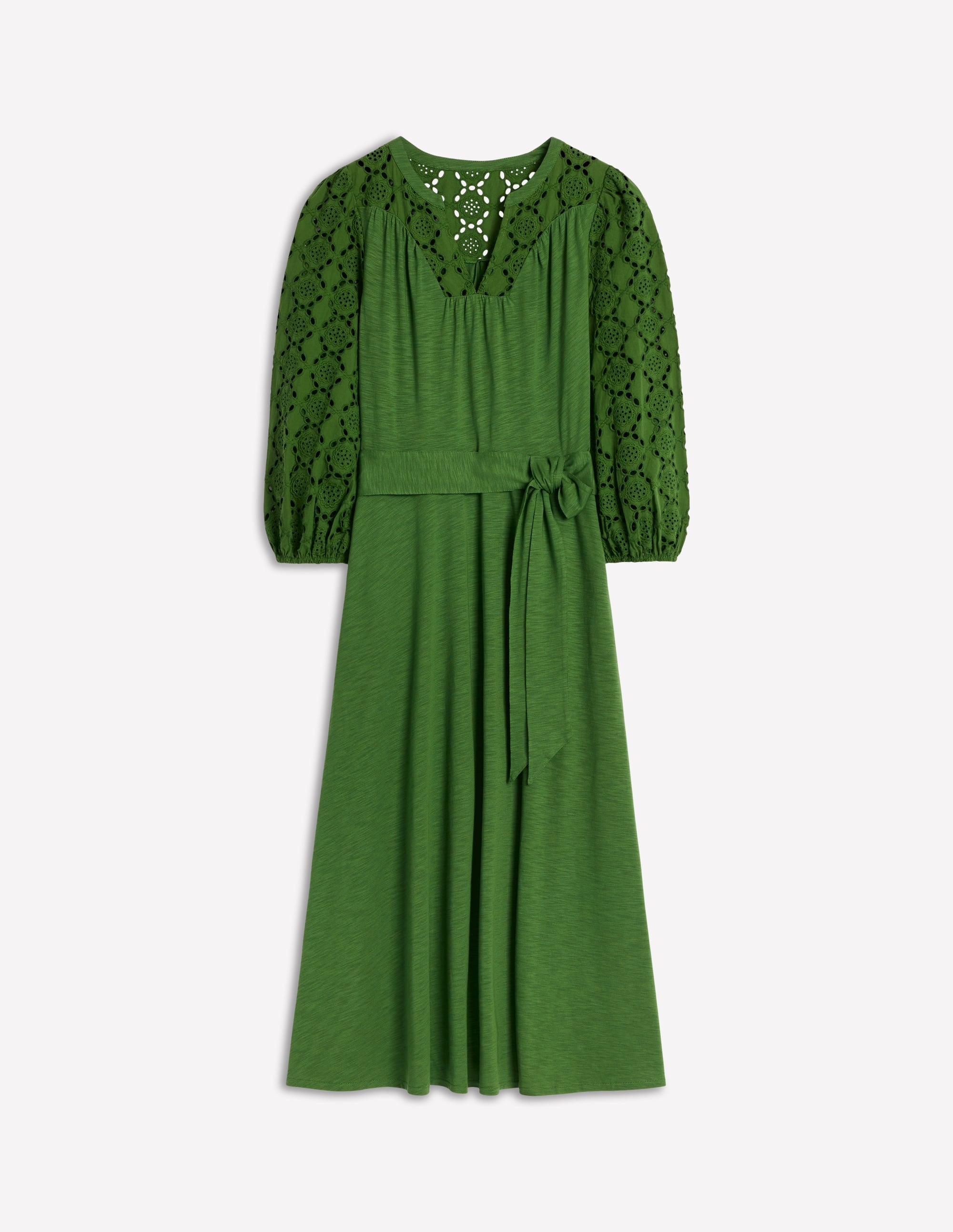 Eden Broderie Jersey Dress-Promenade Green - Image 5