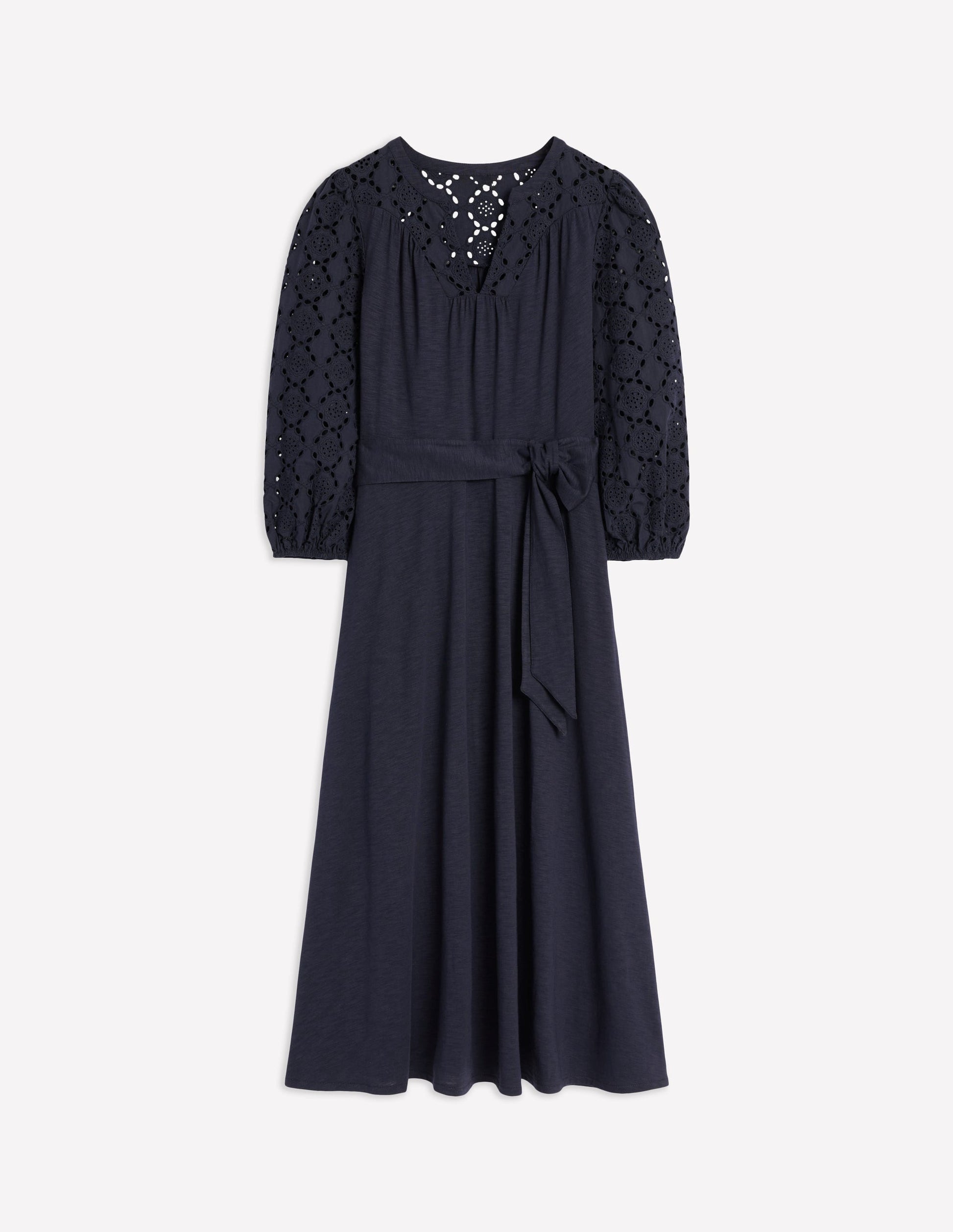 Eden Broderie Jersey Dress-Navy | Boden UK Eden Broderie Jersey Dress-Navy | Boden UK