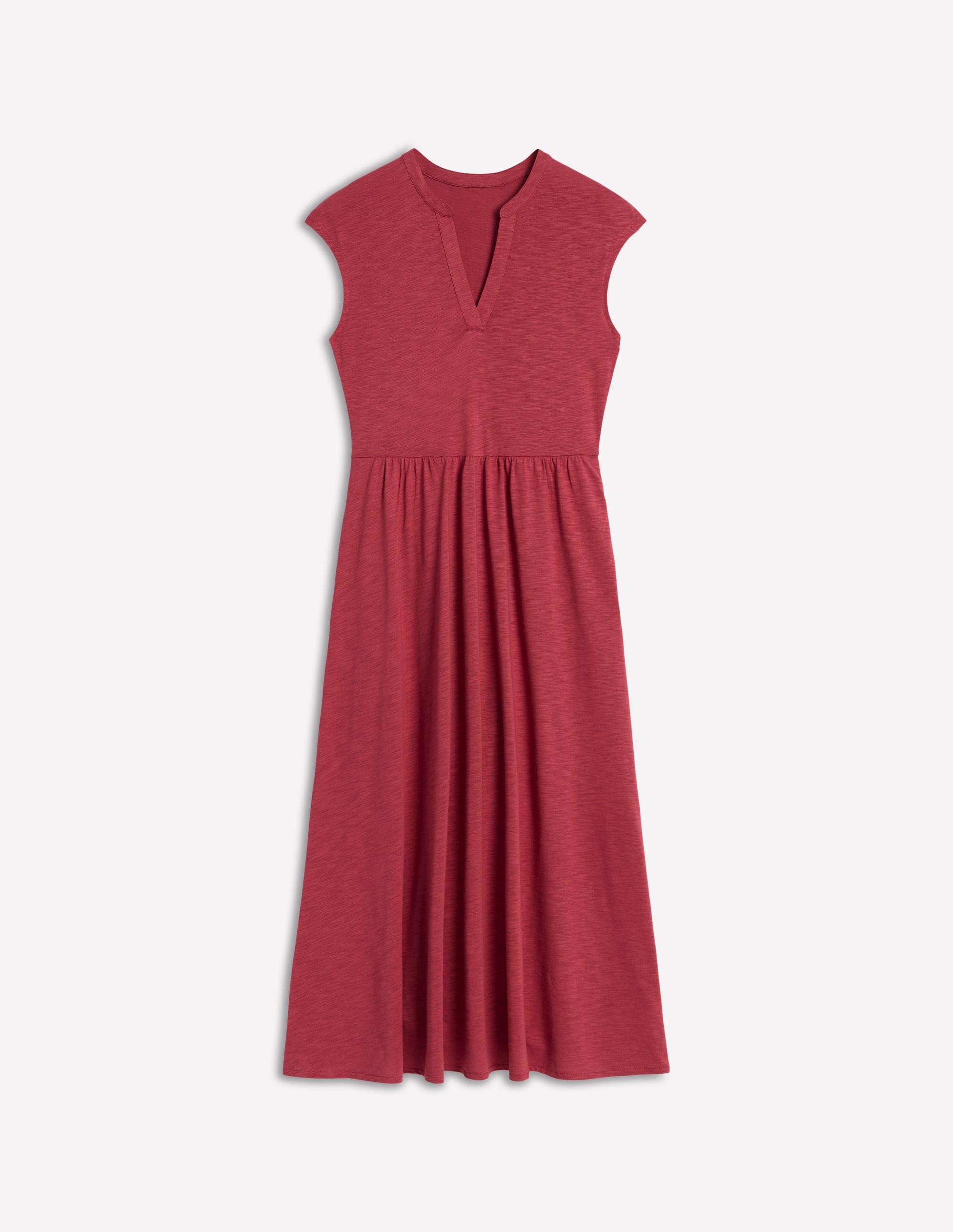 Chloe Jersey Midi Dress-Terracotta Red - Image 6
