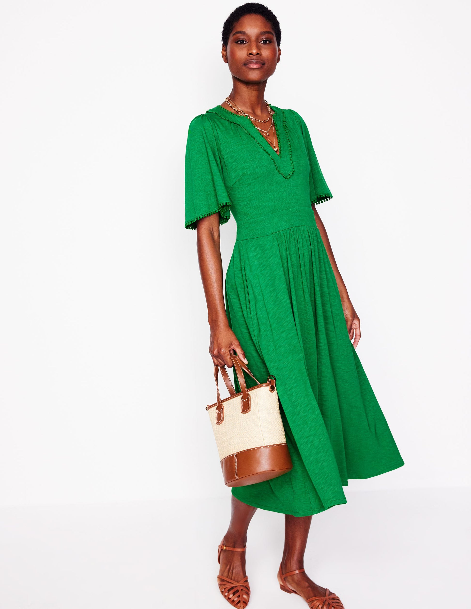 Maddie Trim Jersey Dress-Paradise Green | Boden UK Maddie Trim Jersey Dress-Paradise Green | Boden UK