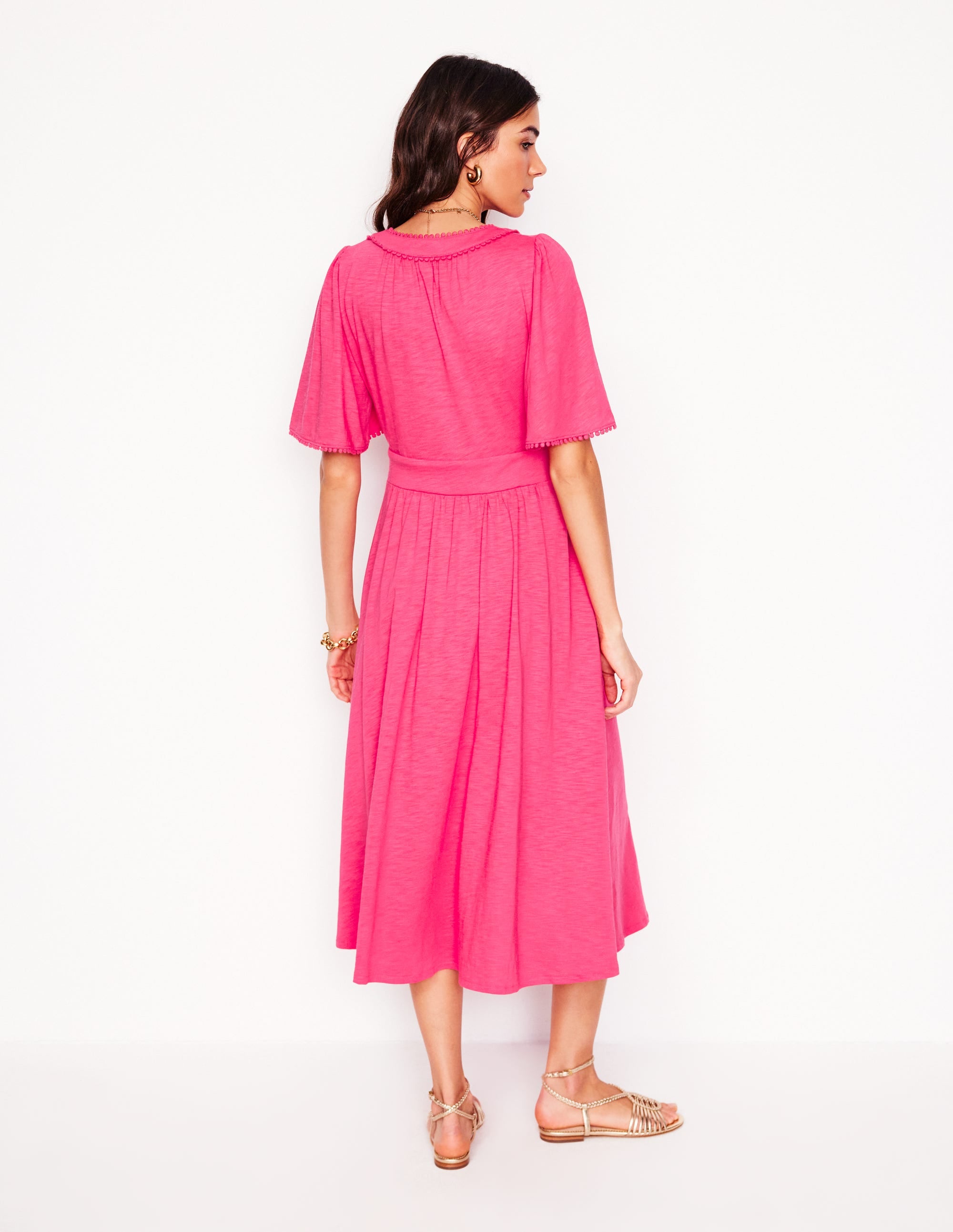 Maddie Trim Jersey Dress-Camelia Pink - Image 3