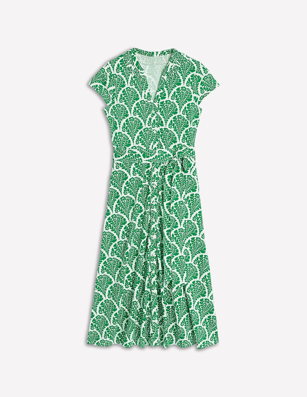 Sara Jersey Shirt Dress-Rich Emerald, Blossomy-5