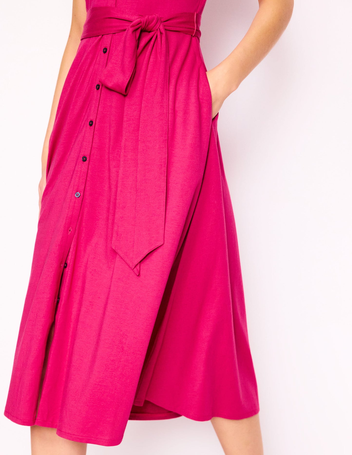 Sara Jersey Shirt Dress-Cherry Jam